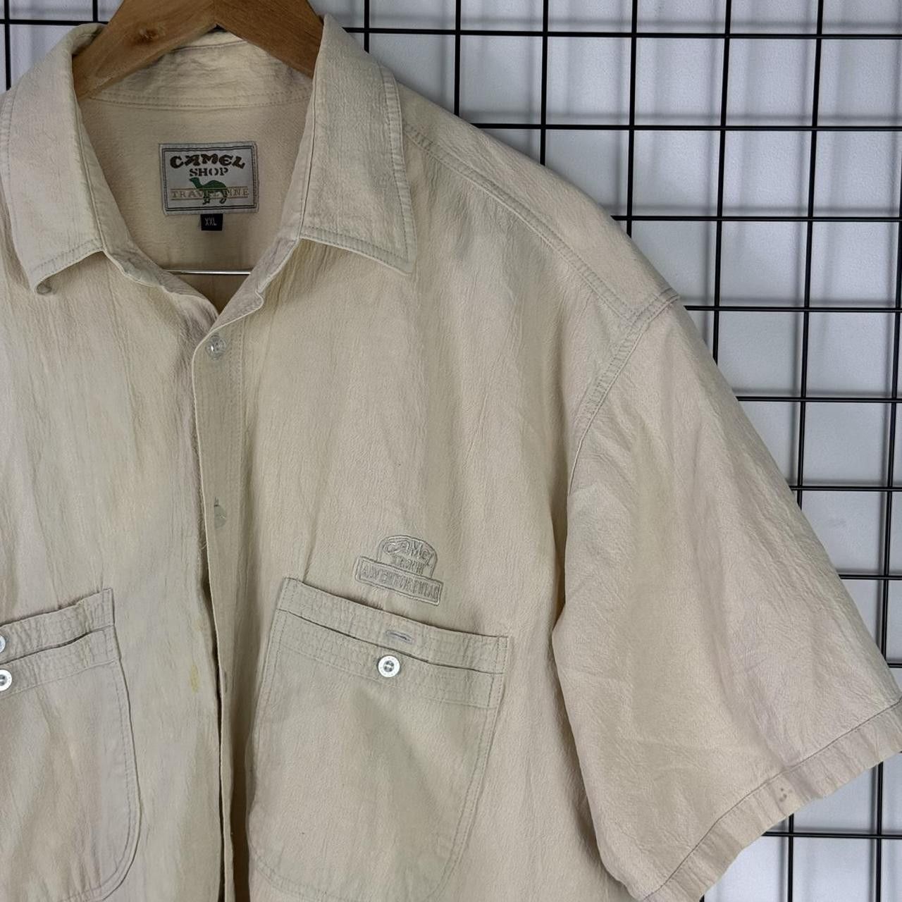 Vintage Vintage 90s Camel Shirt Button Up Beige Safari Size US L / EU 52-54 / 3 - 4 Thumbnail