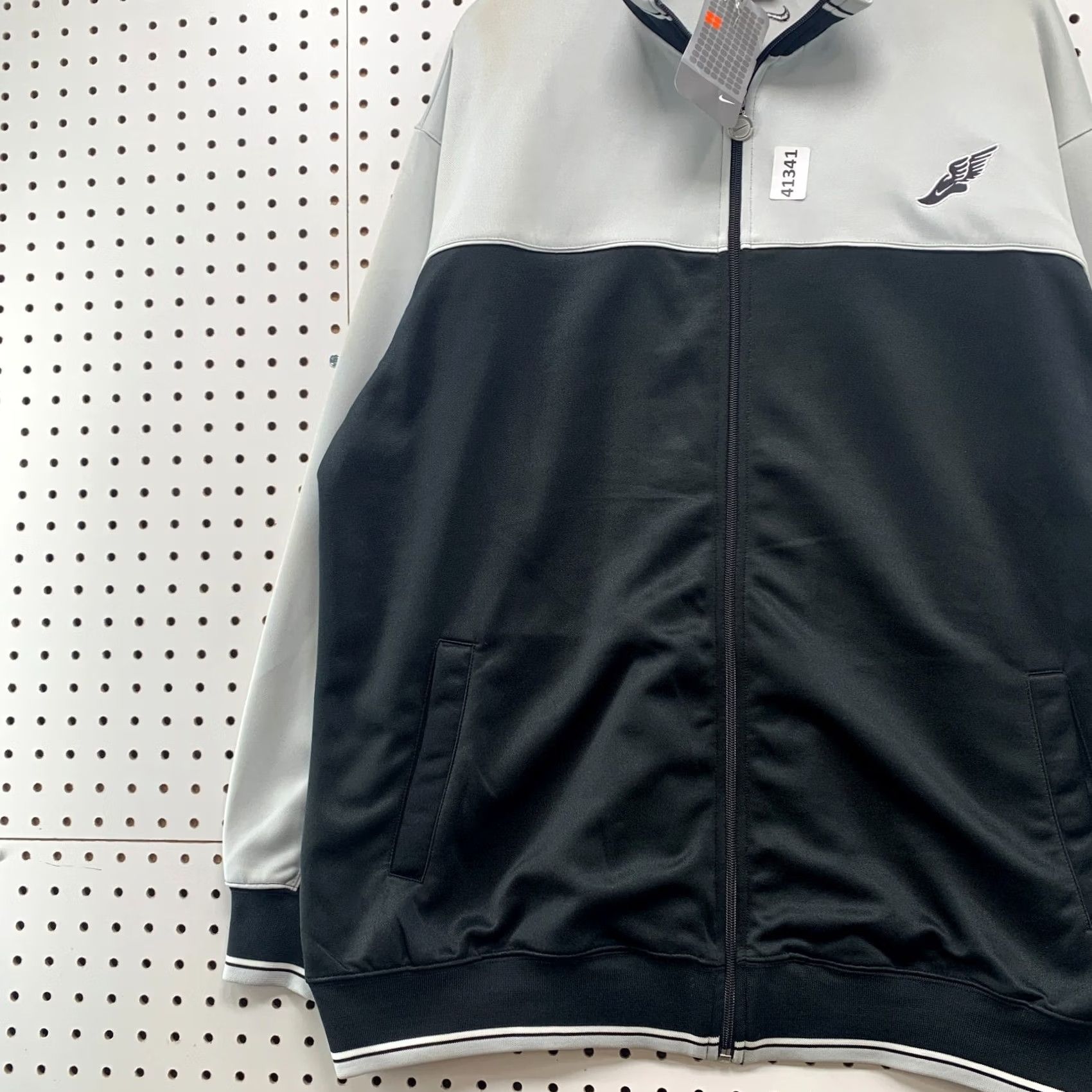 Nike VINTAGE Y2K Nike Track Jacket Mens XL Gray Black Zip NEW NWT Foot Wing Size US XL / EU 56 / 4 - 5 Thumbnail