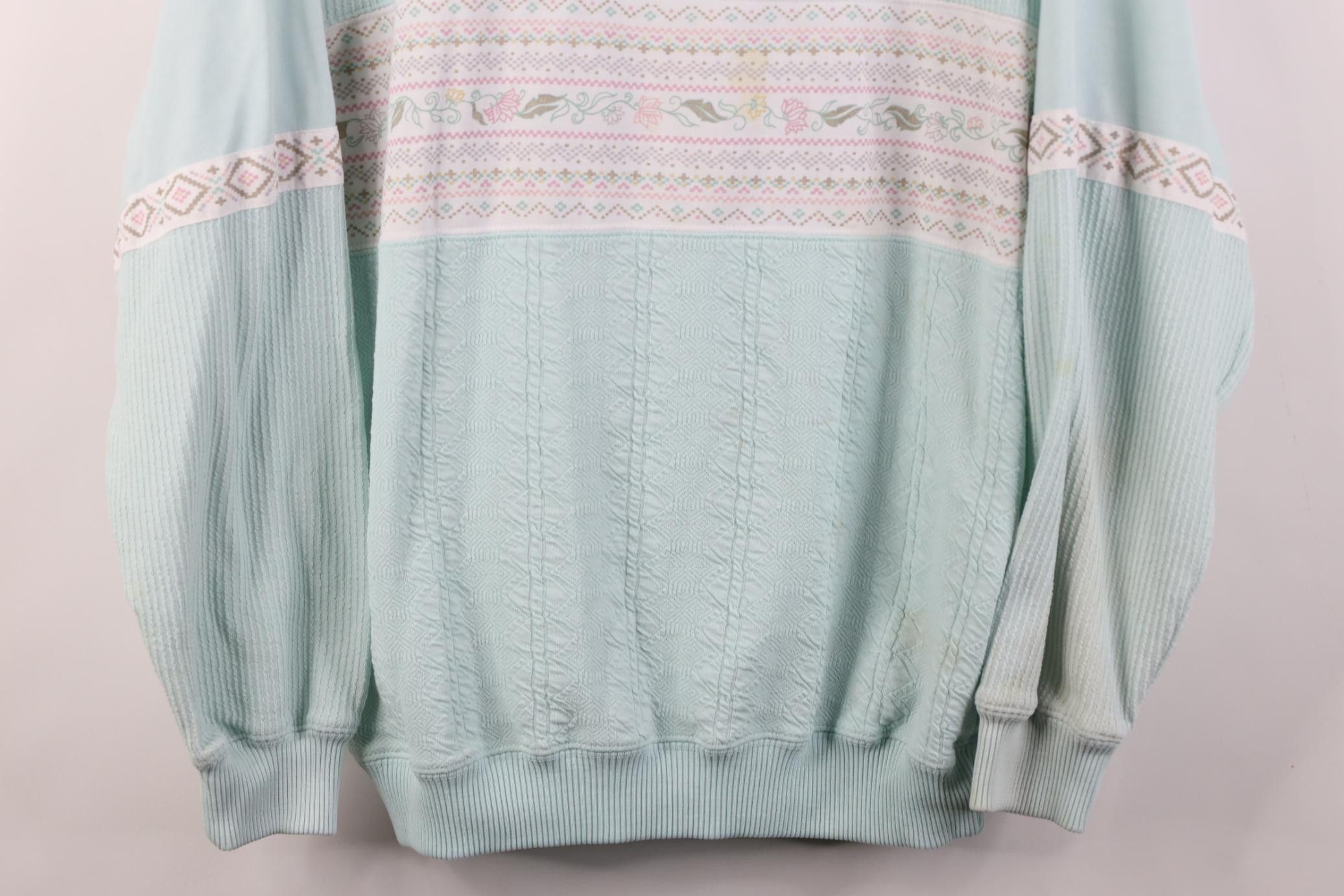 Vintage Vintage 90s Streetwear Fair Isle Mock Neck Sweatshirt Size S / US 4 / IT 40 - 3 Thumbnail