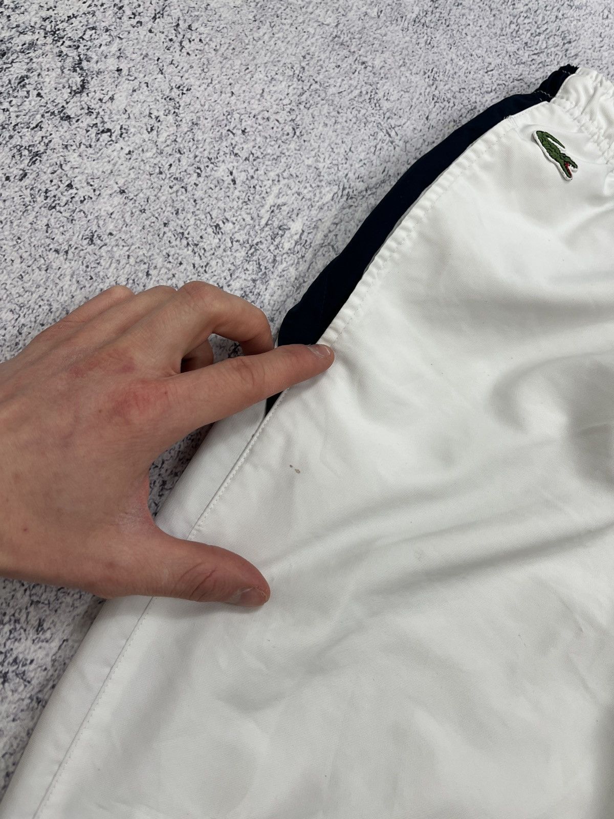 Lacoste × Vintage Vintage Lacoste White Nylon Track Pants Y2K Drill Style Rare Size US 38 / EU 54 - 11 Thumbnail