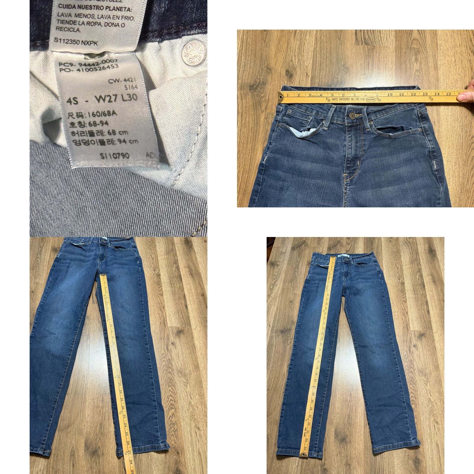 Levi's Levi's Jeans Women's Size 4S Blue Denim Mid Rise Straight 5-Pocket Pocket Regular Size 27" / US 4 / IT 40 - 8 Thumbnail