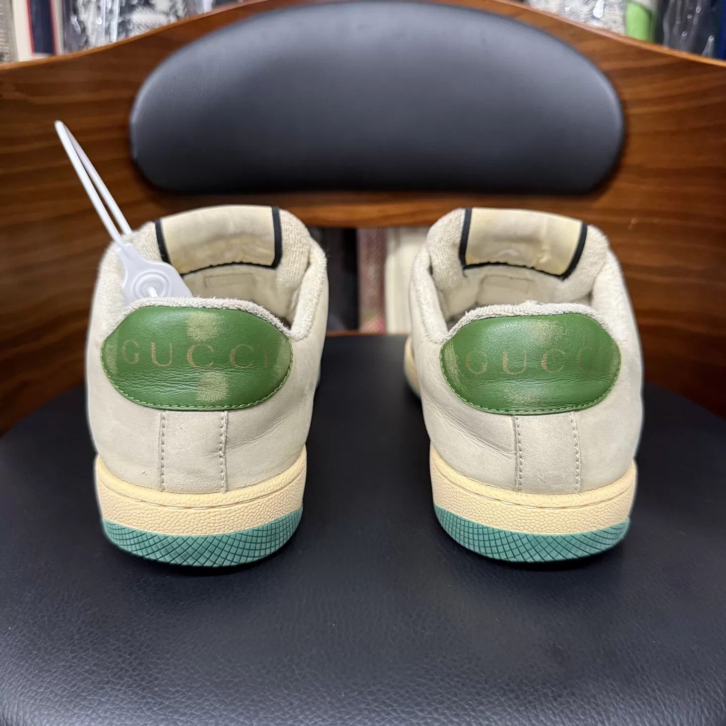 Gucci Gucci GG Enamel Dirty Shoes Gray Green EU 37 Size US 6.5 / IT 36.5 - 3 Thumbnail