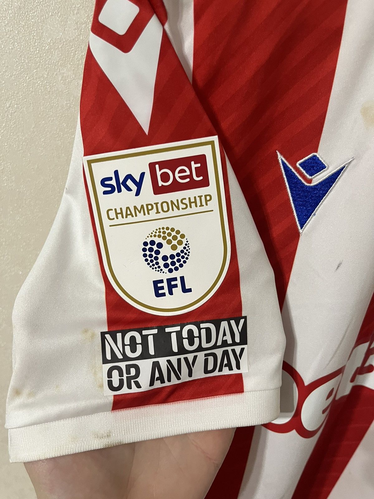 Other Macron Stoke City #21 Duhaney Match Worn Home Jersey Size US M / EU 48-50 / 2 - 4 Thumbnail