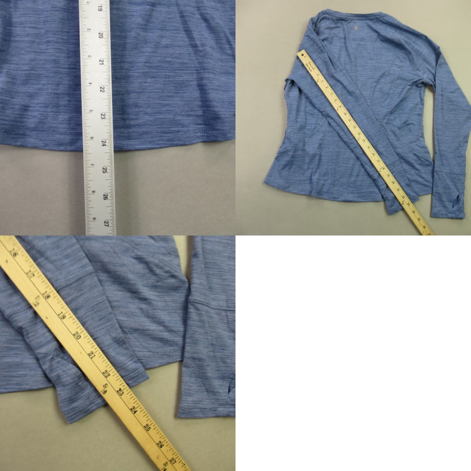 Spyder Spyder Shirt Womens Large Long Sleeve Crew Neck Pullover Lightweight Workout Blue Shirt Size L / US 10 / IT 46 - 8 Thumbnail