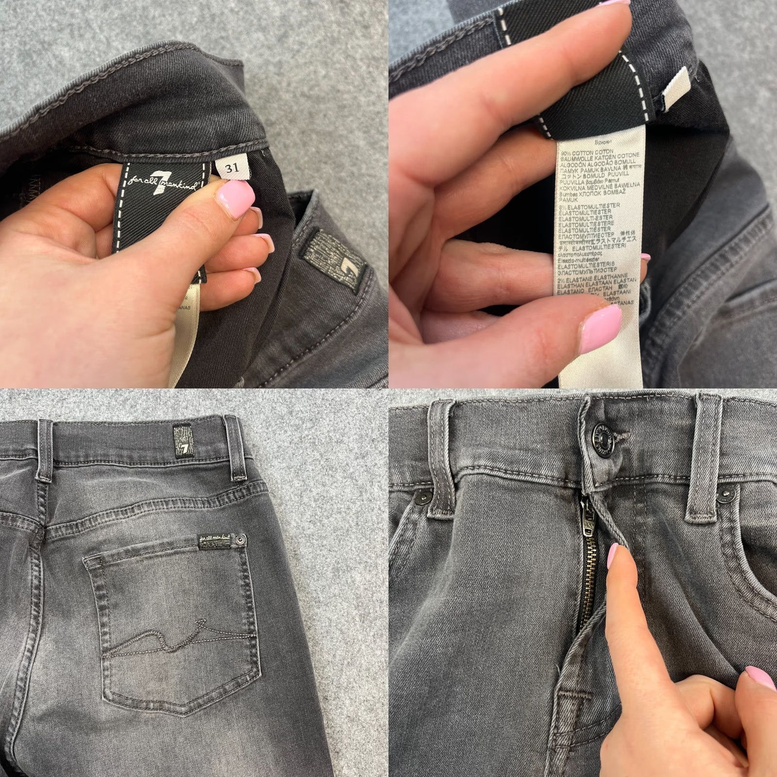7 For All Mankind 7 For All Mankind Jeans Slim Tapered 31 Dark Grey Wash Slimmy Mens Jeans Size US 31 - 8 Thumbnail