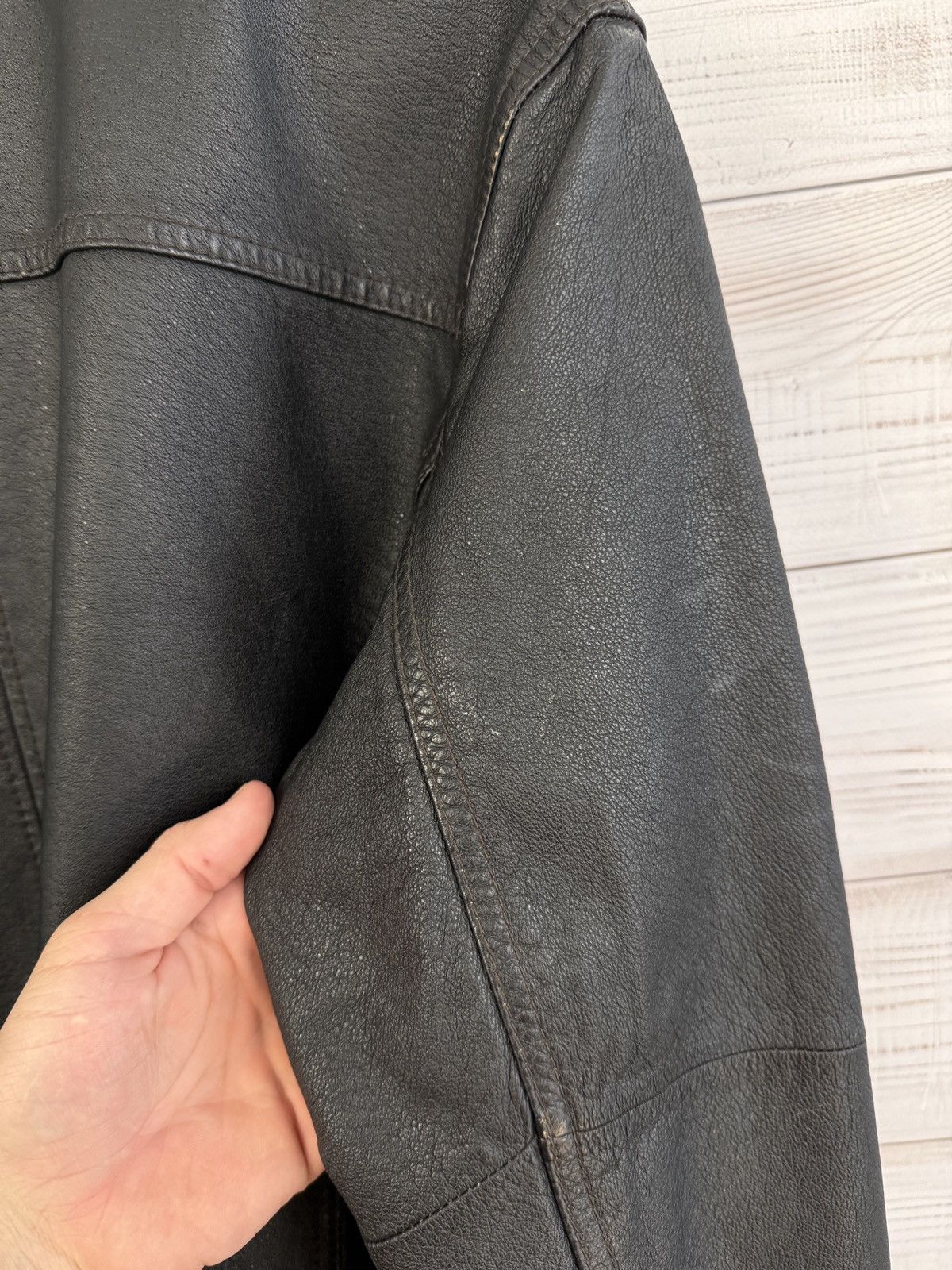 Armani Armani Jeans Leather Jacket Size US L / EU 52-54 / 3 - 17 Thumbnail