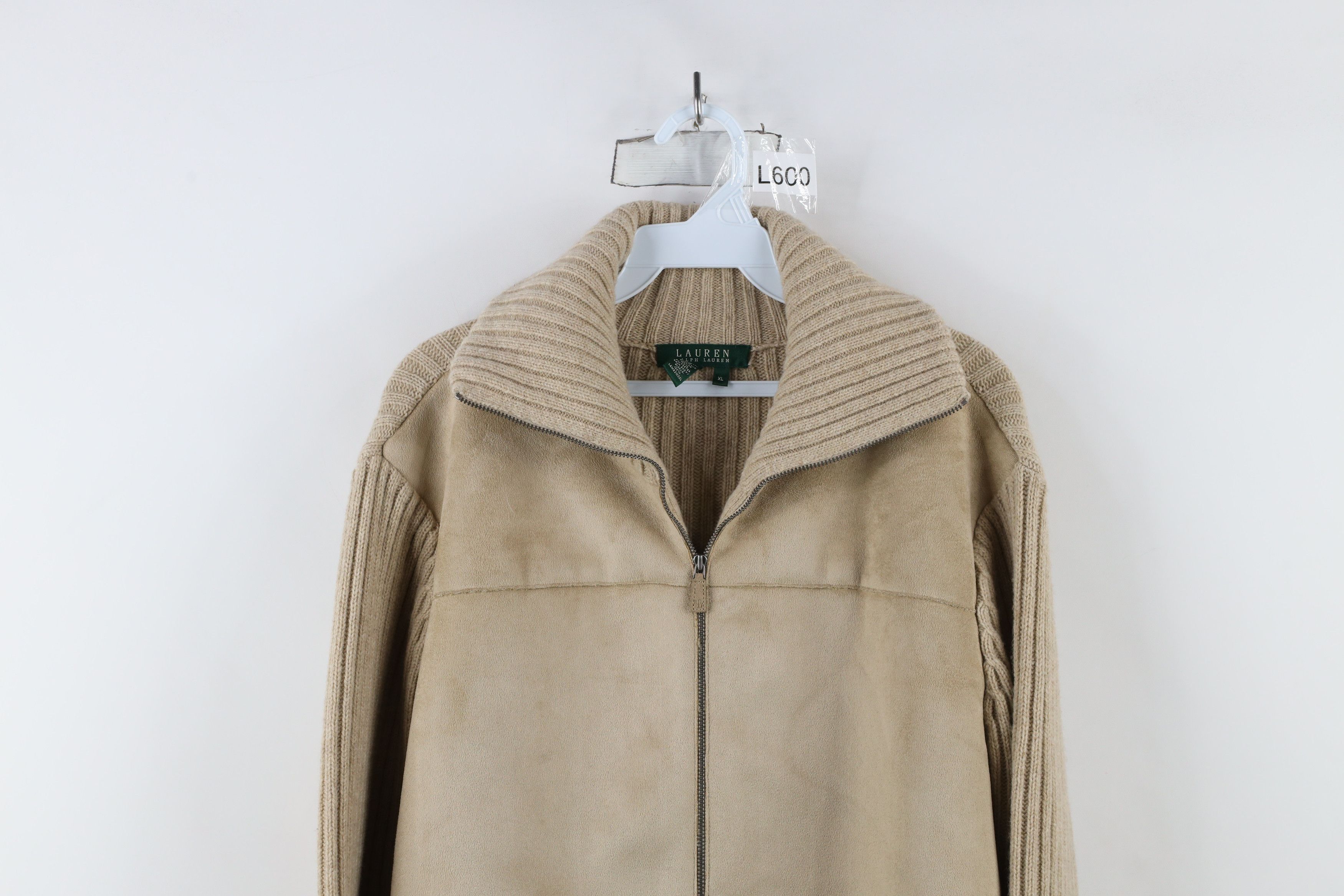 Ralph Lauren × Vintage Vintage 90s Ralph Lauren Ribbed Knit Sweater Jacket Swacket Size XL / US 12-14 / IT 48-50 - 2 Thumbnail