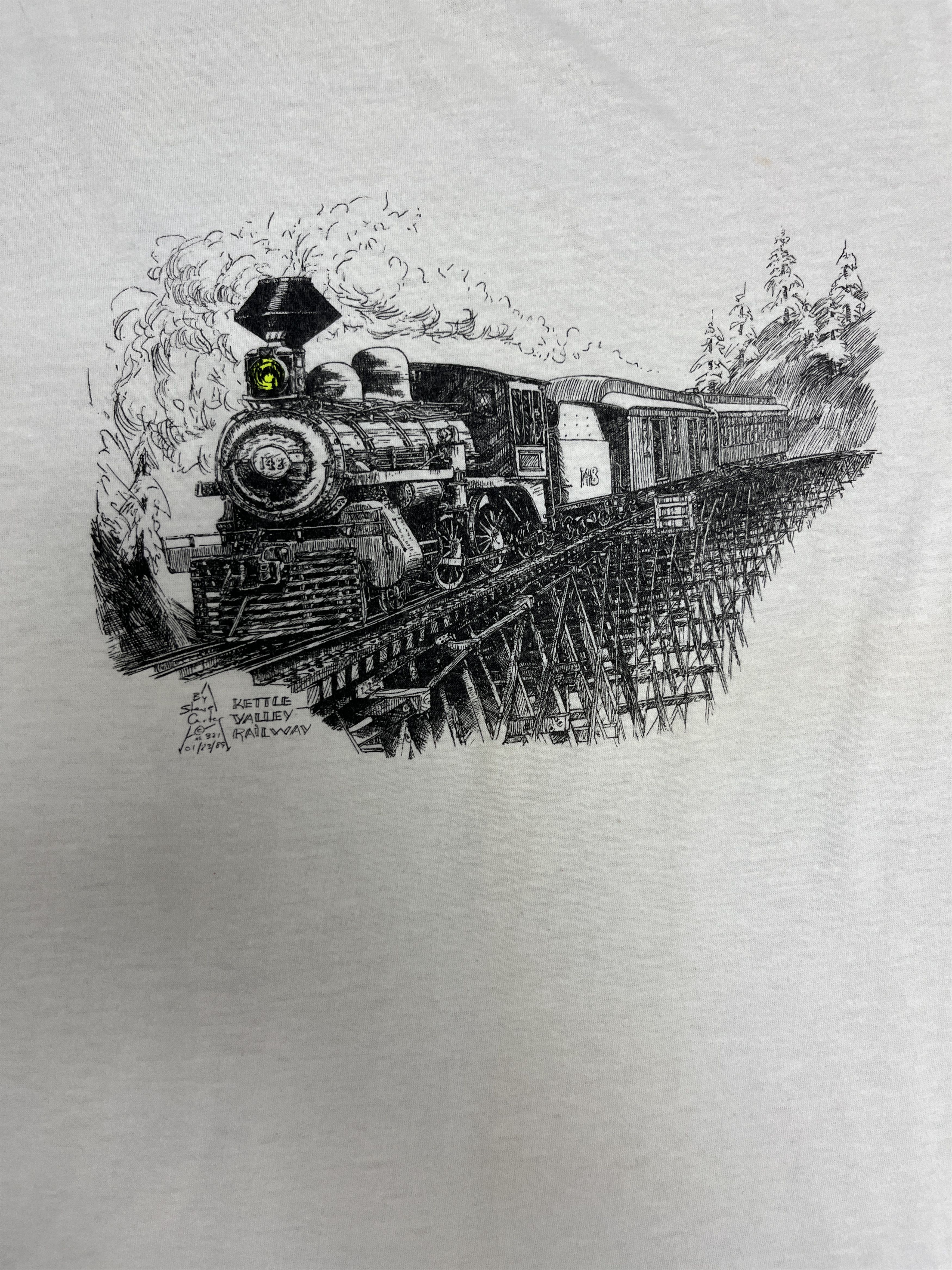 Vintage Kettle Valley Railway Vintage White T-Shirt Tee Size US L / EU 52-54 / 3 - 2 Thumbnail