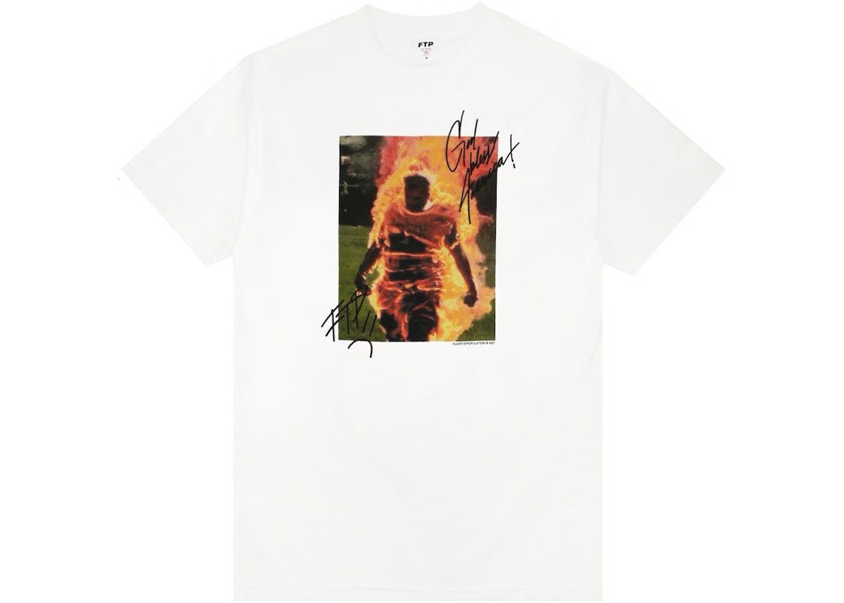 Fuck The Population FTP Self Immolation Tee - White - XL - NEW Size US XL / EU 56 / 4 - 1 Thumbnail