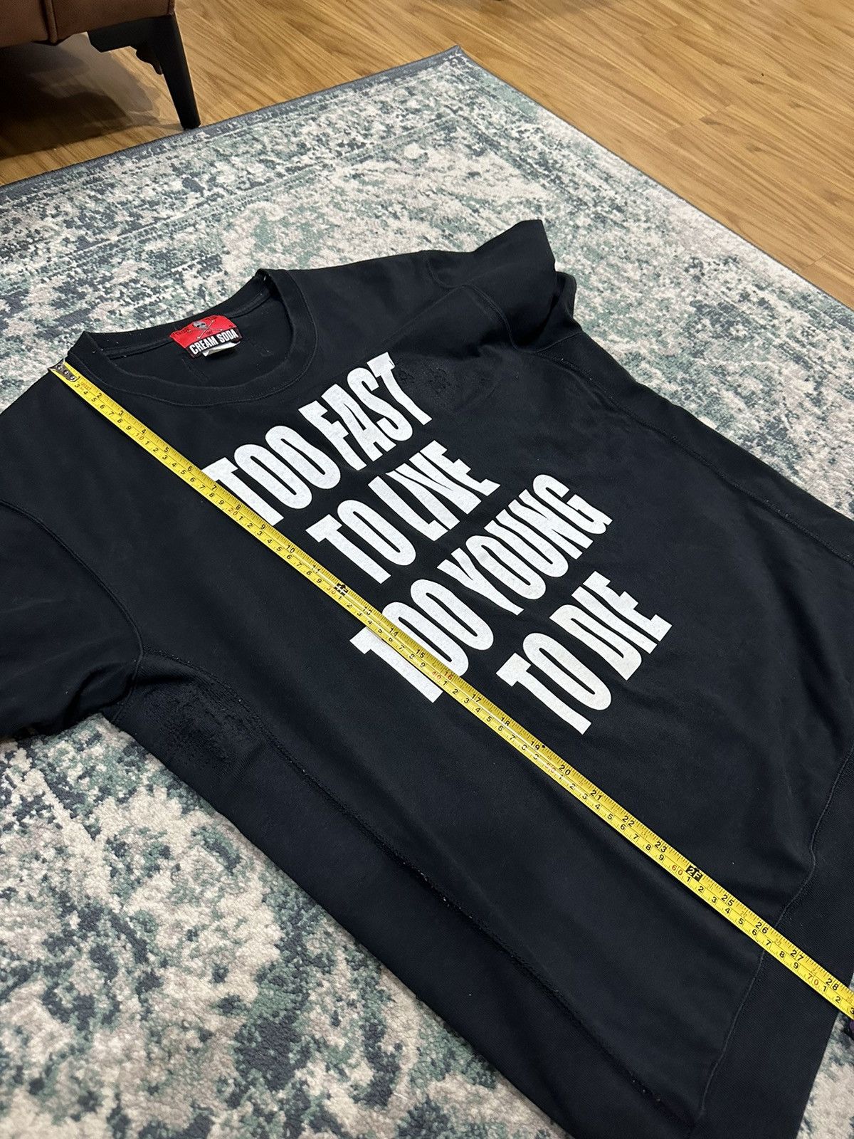 Too Fast To Live Too Young To Die Disstressed Cream Soda Tee
