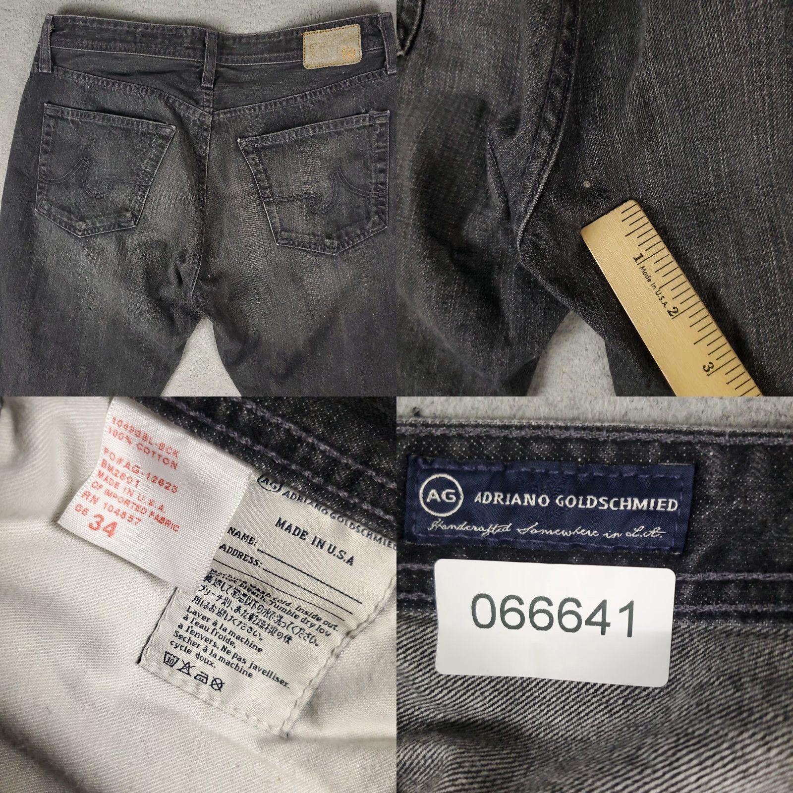 Vintage AG Adriano Goldschmied Jeans Mens 34x28 Gray Protege Straight Pants Size US 34 / EU 50 - 8 Thumbnail