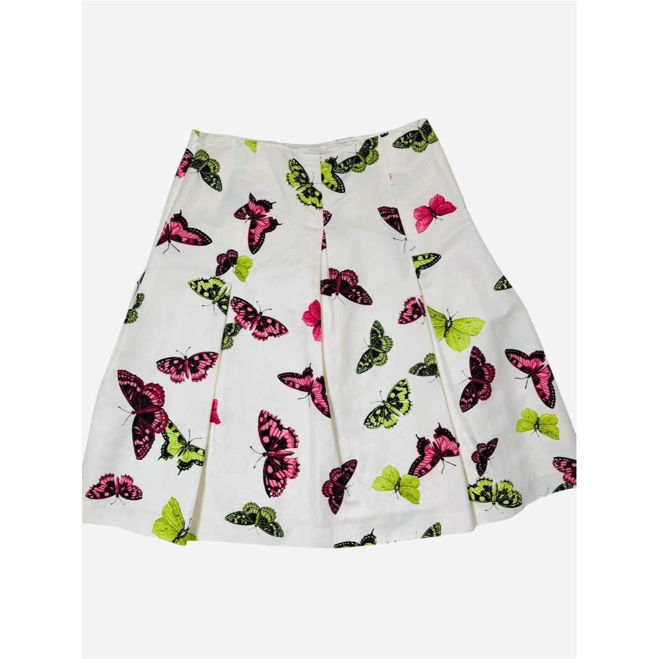Talbots Talbots Butterfly Print A-Line Pleated Silk Cotton Blend Sk Size 30" / US 8 / IT 44 - 3 Thumbnail
