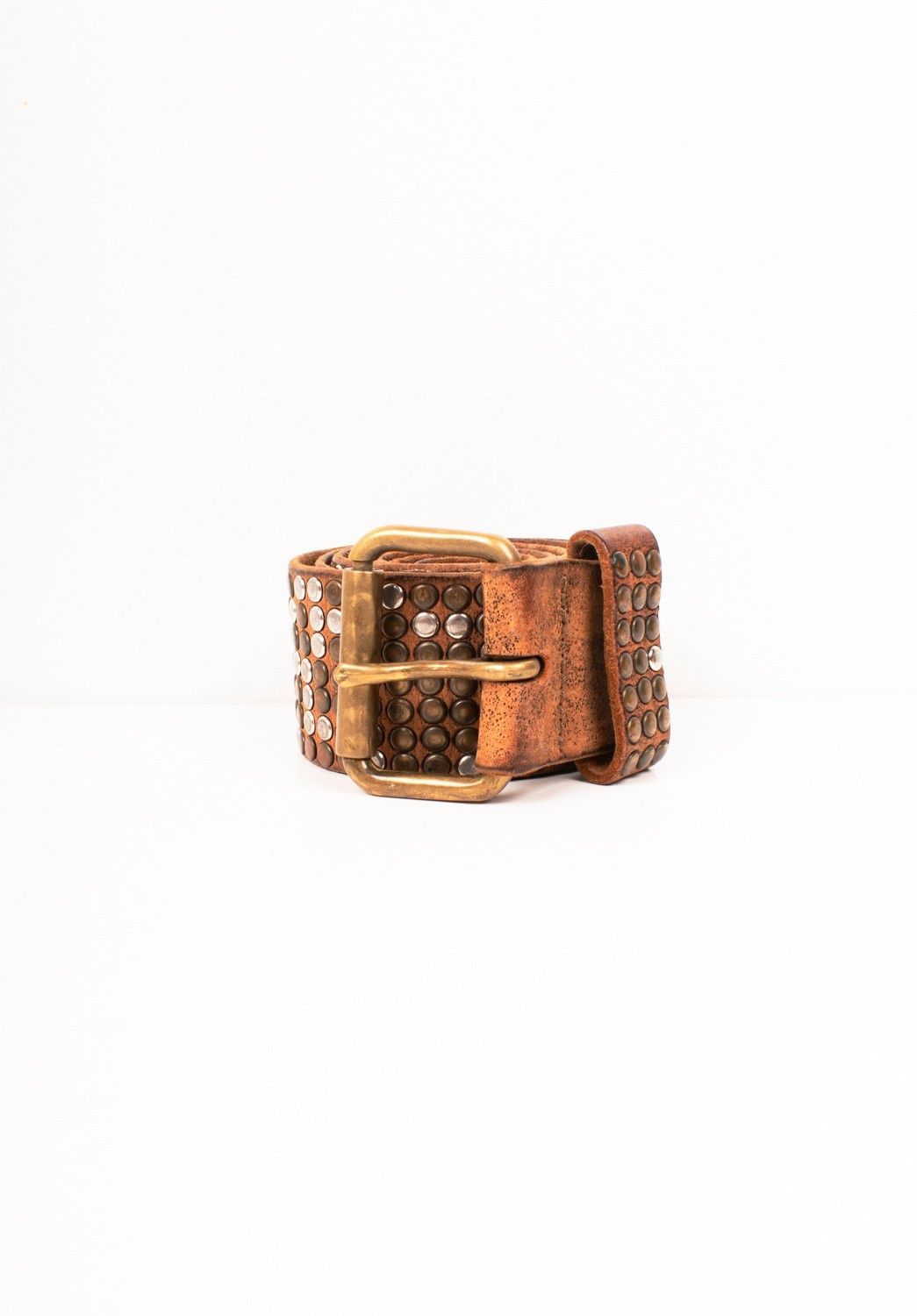 Hollywood Trading Company HTC Metal Heavy Men Leather Belt Size L Size 40 - 1 Thumbnail