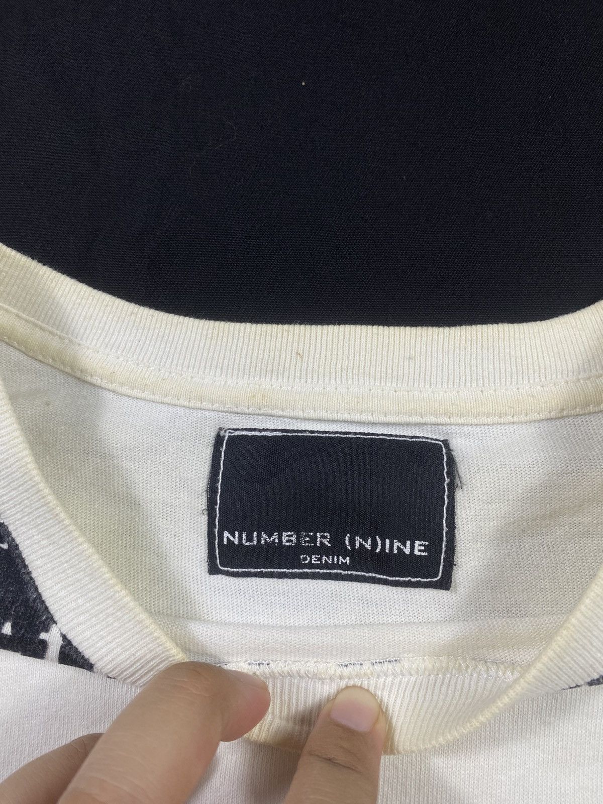 Number (N)ine Number (N)ine Denim White Tshirt Size US L / EU 52-54 / 3 - 6 Thumbnail