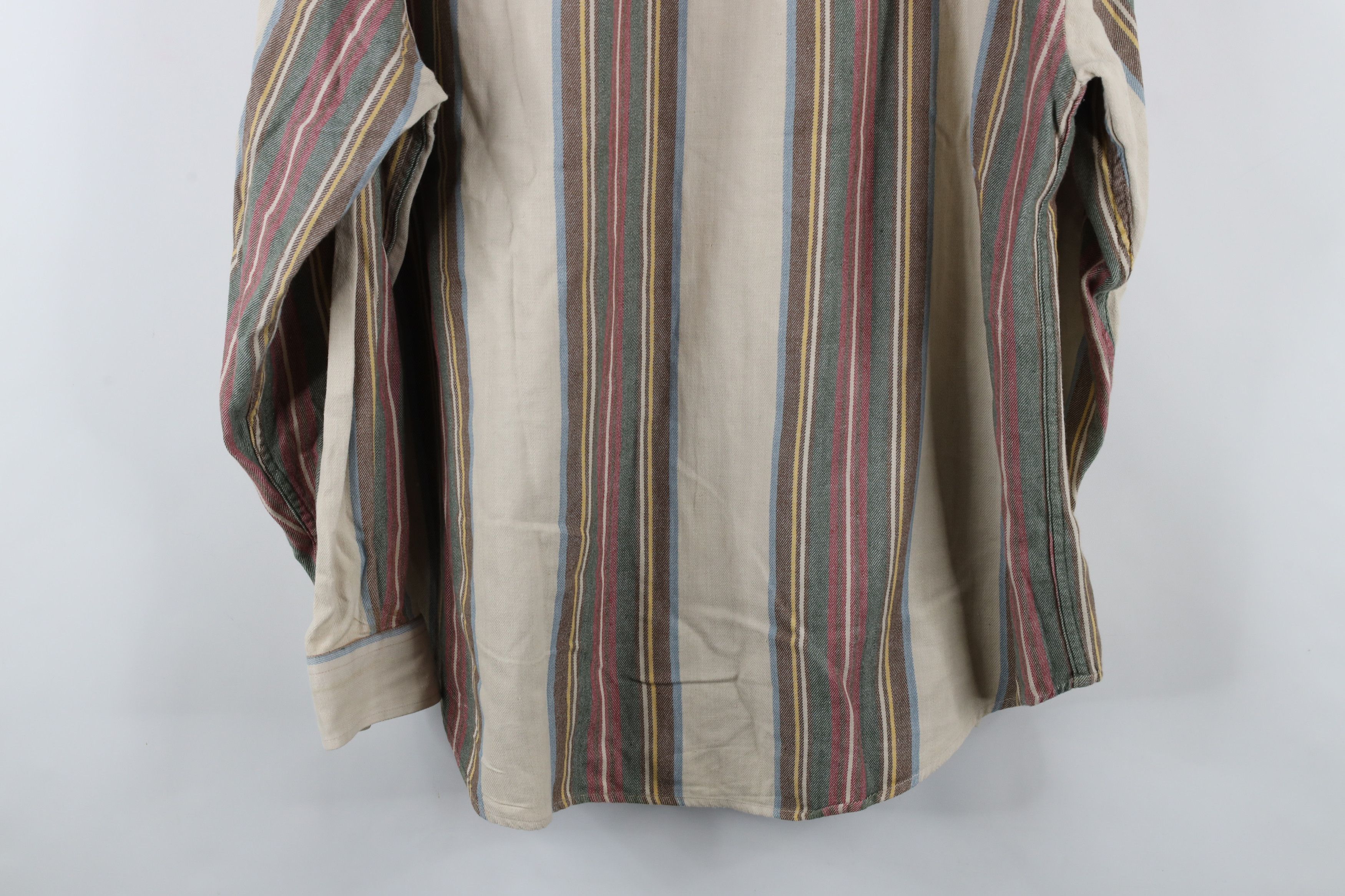 Tommy Hilfiger × Vintage Vintage 90s Tommy Hilfiger Striped Flannel Button Down Shirt Size US L / EU 52-54 / 3 - 12 Thumbnail