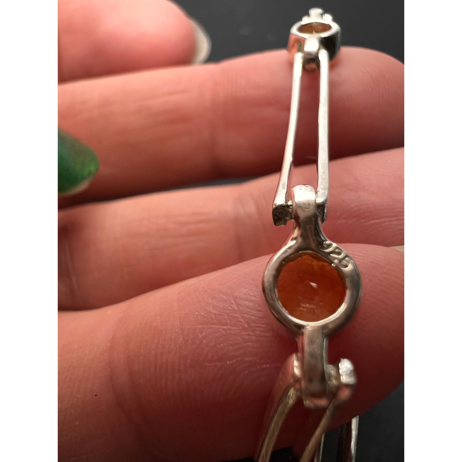 Other NEW with tag sterling silver yellow citrine bar bracelet Size ONE SIZE - 6 Thumbnail