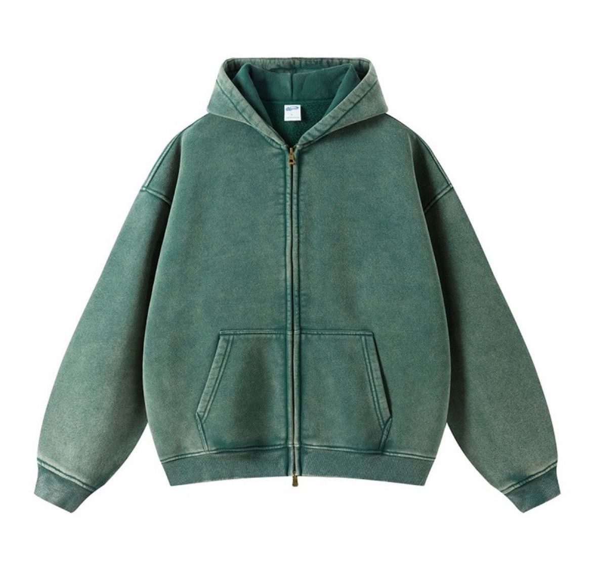 Japanese Brand Zipper Hoodies Men Solid Washed Simple Distressed Tracksuit Size US M / EU 48-50 / 2 - 1 Thumbnail