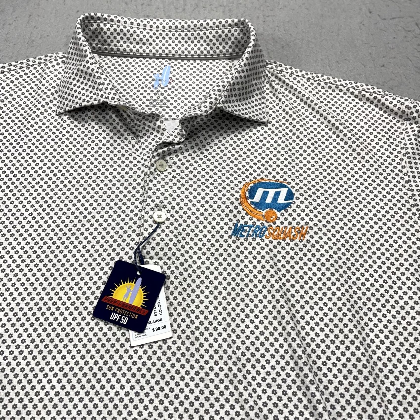 johnnie-O Nike Johnnie-O Polo Shirt Mens XL Gray Tegan Featherweight Golf Squash Logo NWT Size US XL / EU 56 / 4 - 3 Thumbnail