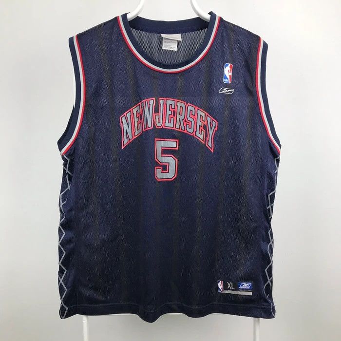 NBA × Reebok (SY0093) NEW JERSEY JASON KIDD 5 NBA JERSEY Size US XL / EU 56 / 4 - 2 Thumbnail