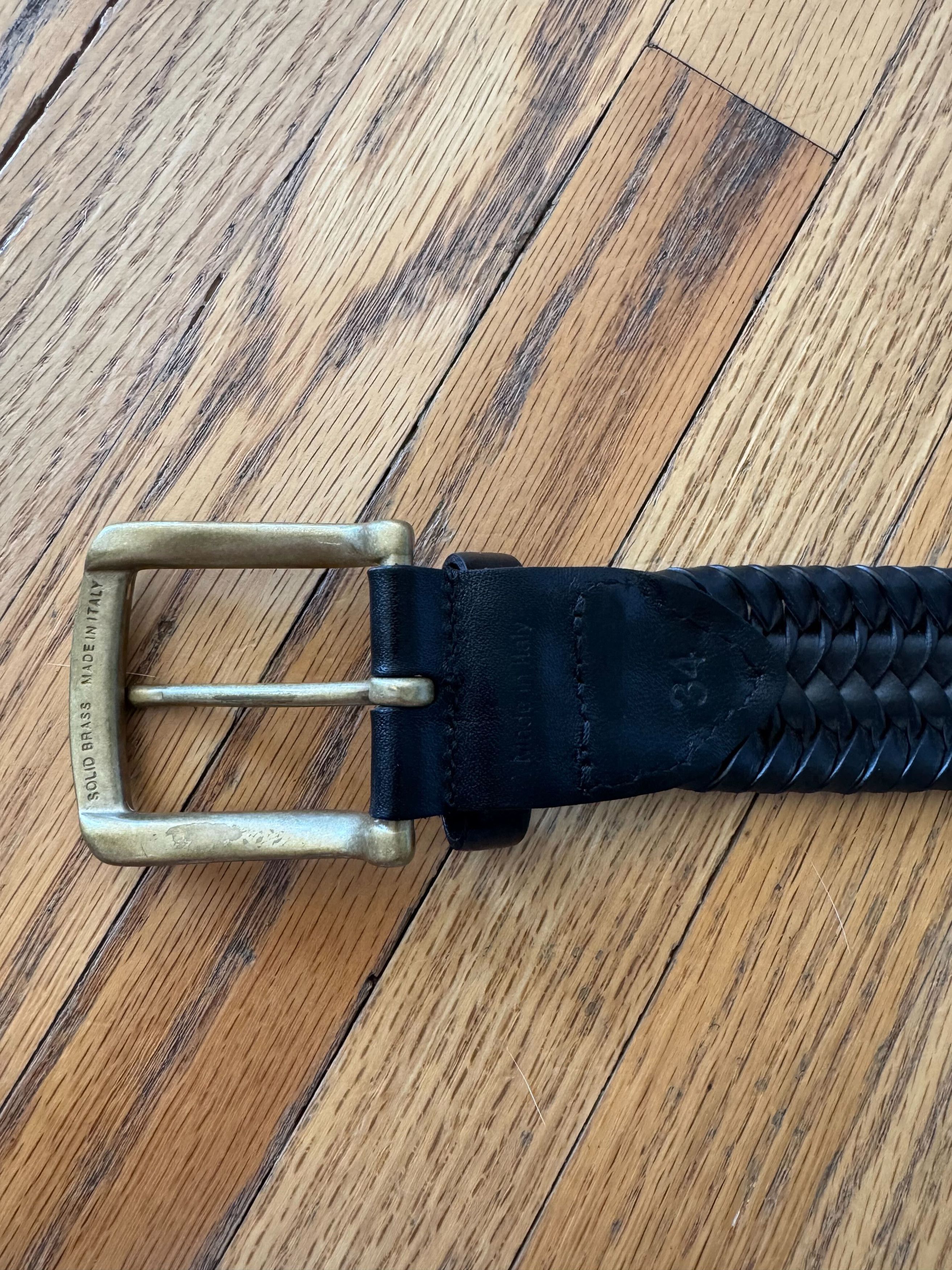 Noah Braided Leather Belt Size 34 - 2 Thumbnail
