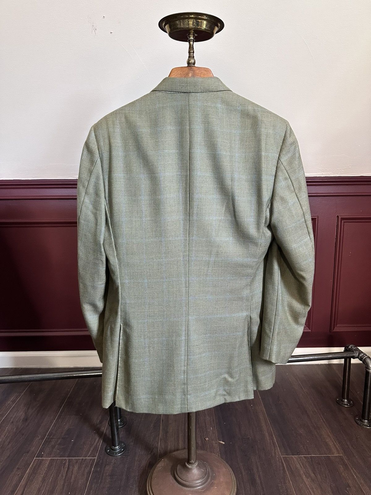 Canali 100% CASHMERE Exclusive Collection green tartan jacket Size 42L - 8 Thumbnail