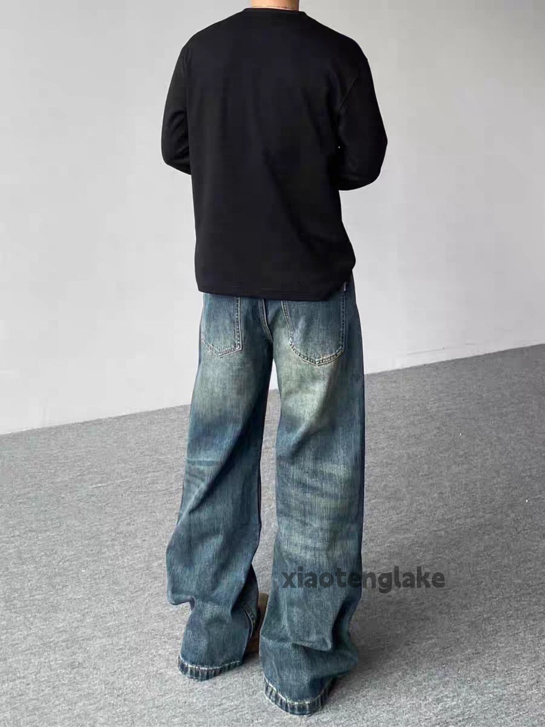 Jean Custom washed faded loose baggy hiphop y2k jeans Size US 28 / EU 44 - 2 Thumbnail