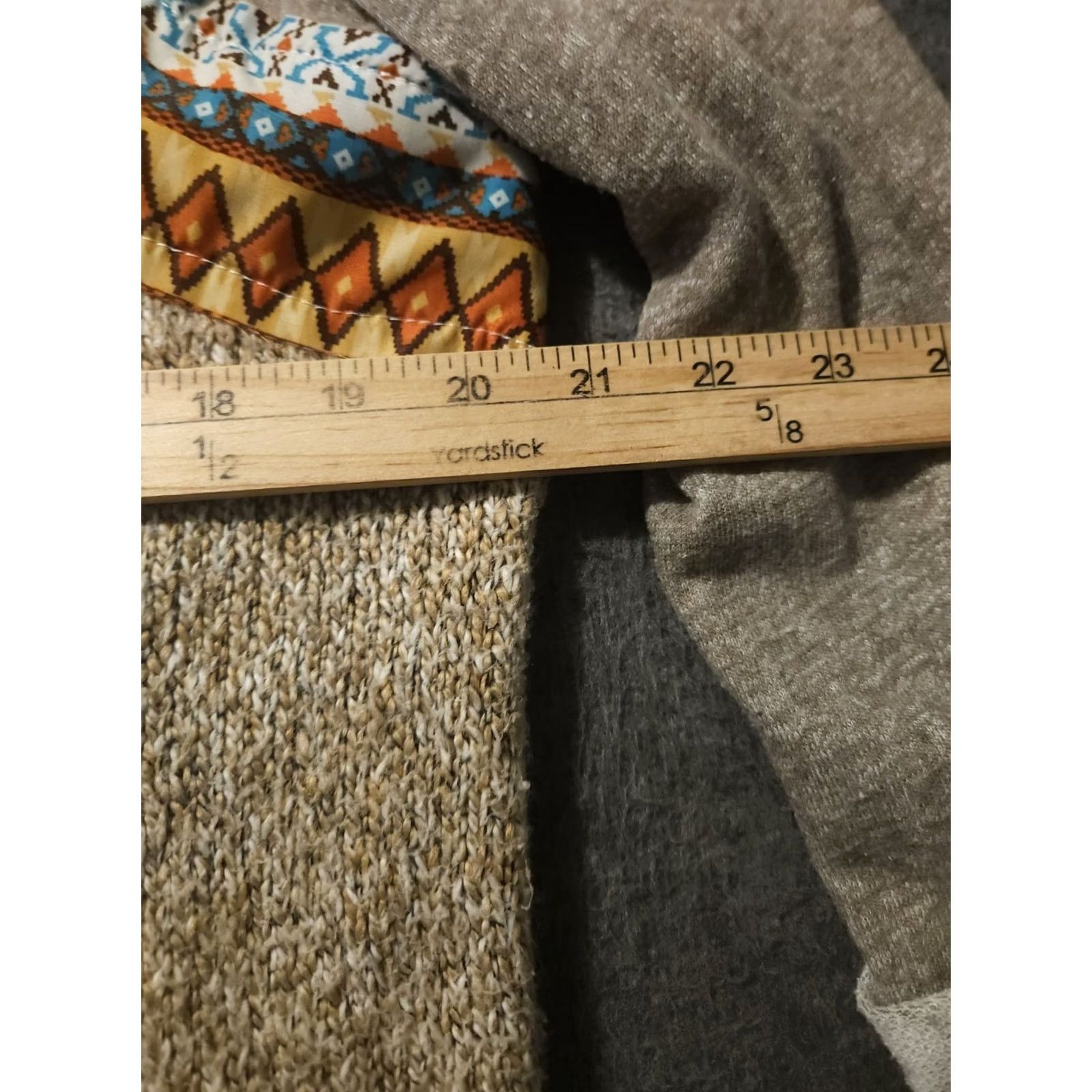 Vintage BKE Women's Sweater M 3/4 Sleeve Crochet Fringe Geometric Knit Beige Preppy Pullover Modern CasualMens Size M / US 6-8 / IT 42-44 - 3 Thumbnail
