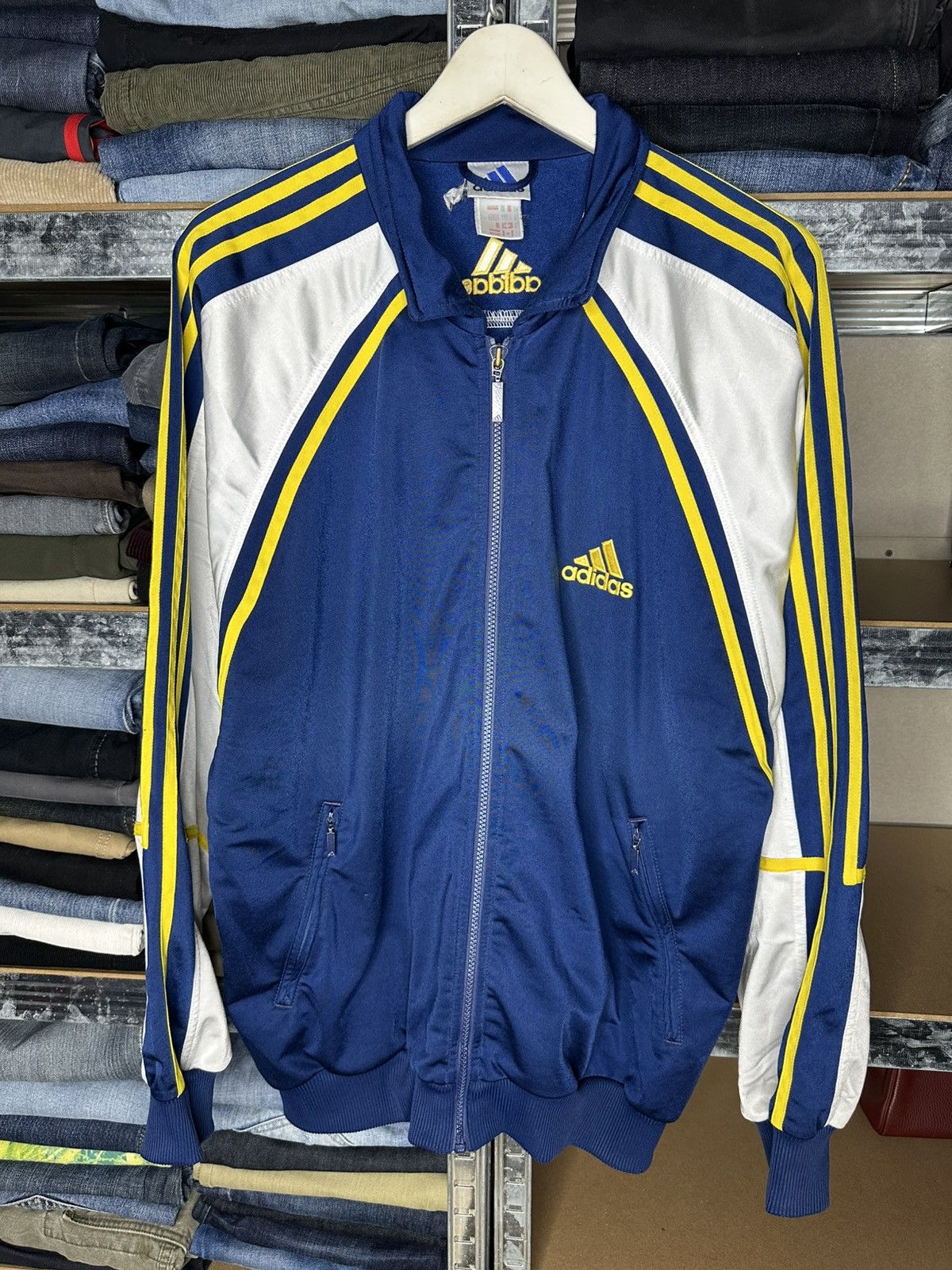 Adidas Vintage Adidas Track Jacket Stripe Performance Logo Size M Size US M / EU 48-50 / 2 - 1 Thumbnail