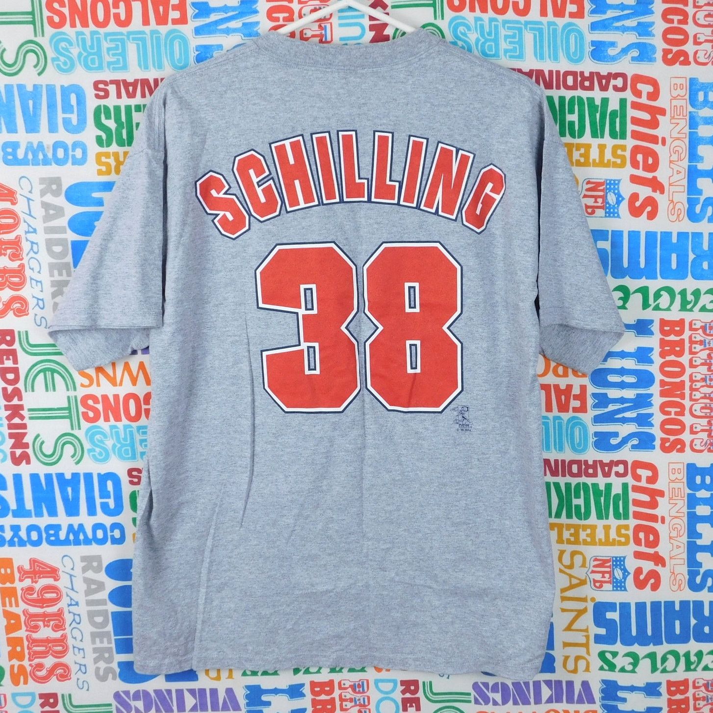 MLB Curt Schilling Boston Red Sox T Shirt Size L MLBPA Gray 2004 Size US XL / EU 56 / 4 - 2 Thumbnail
