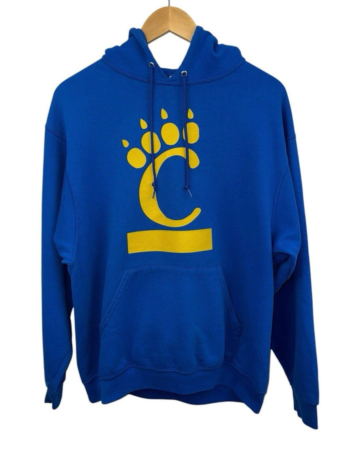 Designer Vintage Cincinnati Bearcats Blue Yellow University Hoodie L Size ONE SIZE - 1 Thumbnail