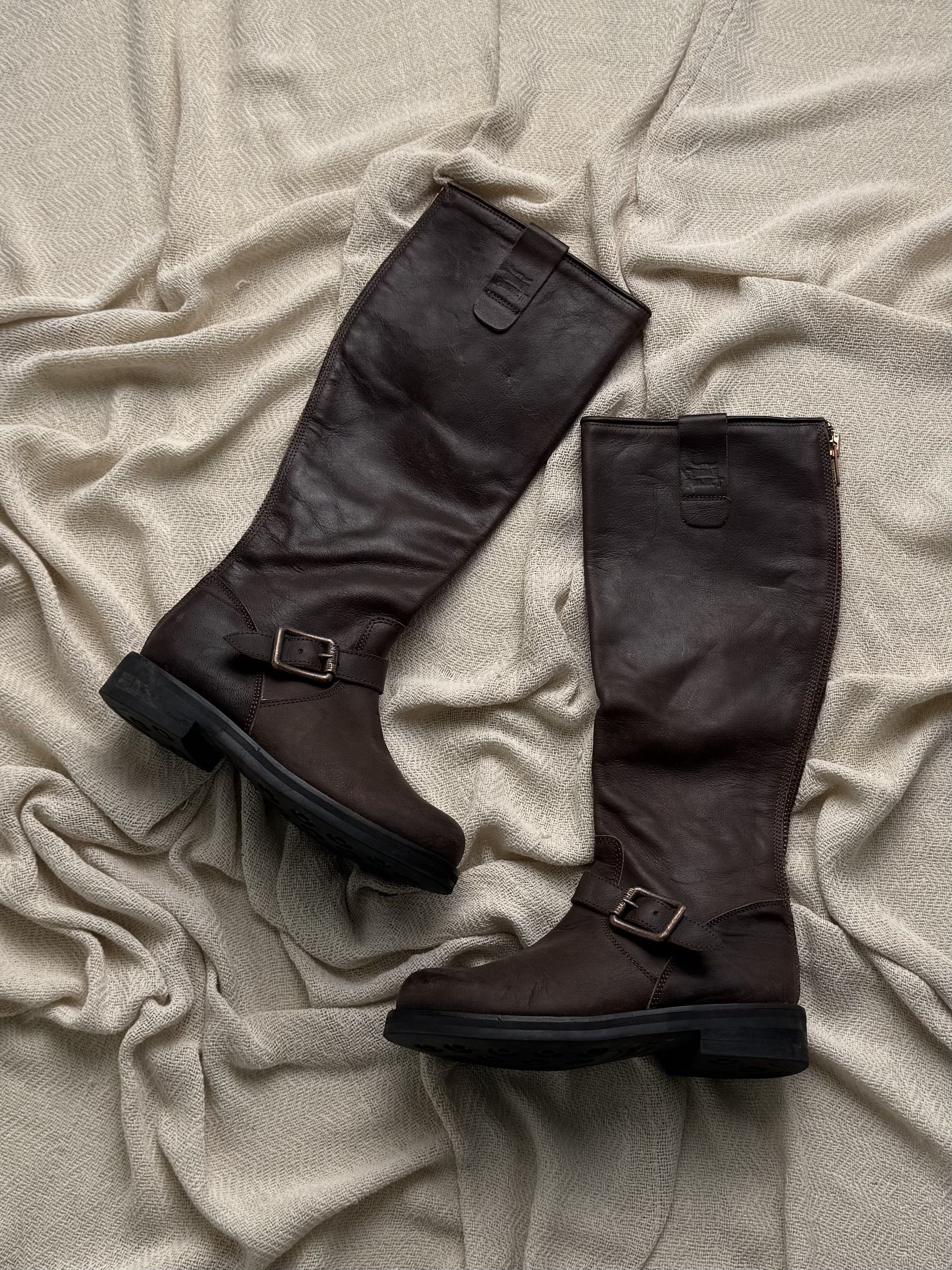 Vintage Vintage Leather Knee High Boots Buckle Riding Casual Zip Size US 6.5 / IT 36.5 - 1 Thumbnail