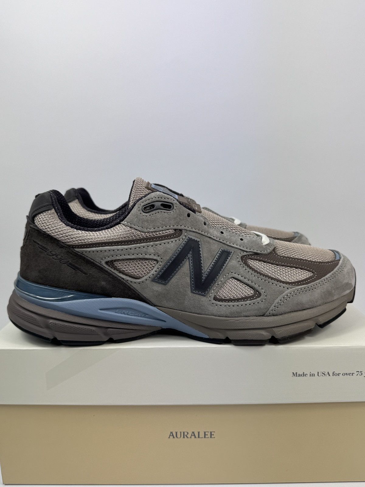 Auralee × New Balance MIUSA 990 V4 AURALEE GREY SNEAKERS Size US 11.5 / EU 44-45 - 1 Thumbnail
