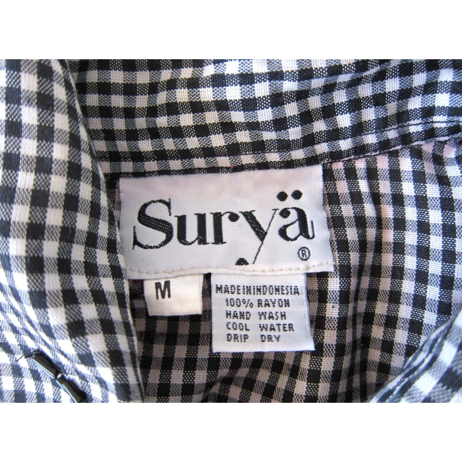Vintage Surya Blouse Shirt Womens Medium Black Plaid Paisley Button Down Western Beaded Vintage Size M / US 6-8 / IT 42-44 - 5 Thumbnail