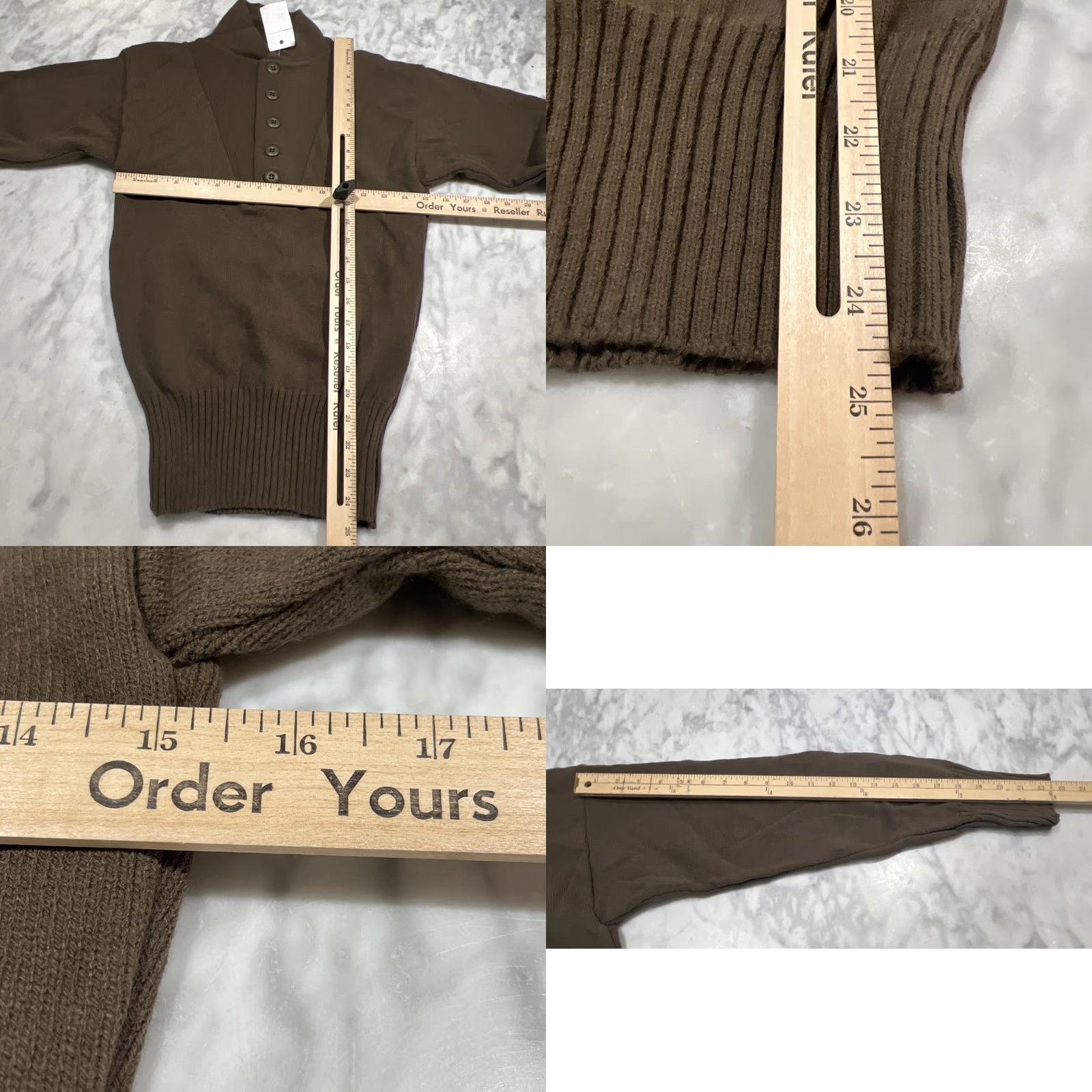 Vintage DSCP Garrison Collection Men’s Small Brown Army High Neck Military Sweater NEW Size US S / EU 44-46 / 1 - 8 Thumbnail