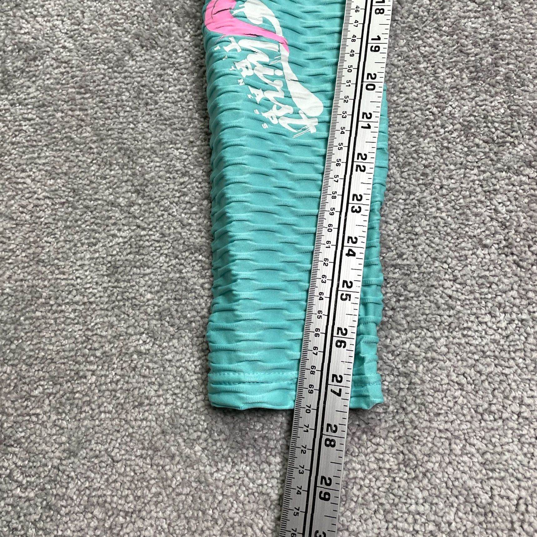 Vintage Thirst Trap Leggings Womens M Green Textured Compression Fit Athletic Skinny Pull On Inseam 27.5 in Dress: Leggings? Size 32" / US 10 / IT 46 - 7 Thumbnail