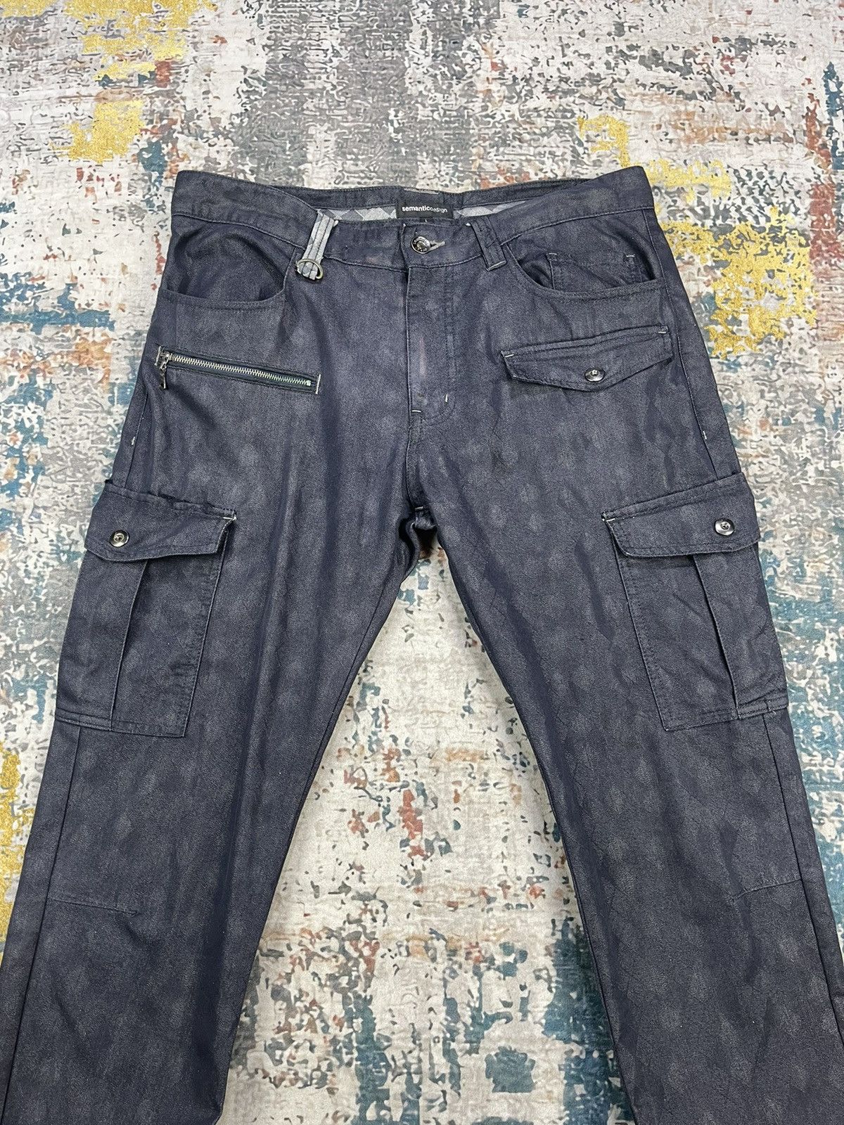 semanticdesign Semantic Design Diamond Checked Multi Pocket Bush Pants Size US 33 - 2 Thumbnail