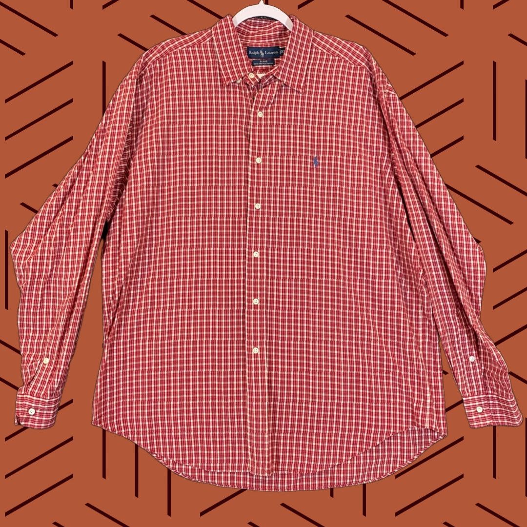 Ralph Lauren Ralph Lauren Blake Shirt Mens XL Red Read White Plaid Button Down Long Sleeve Preppy Shirt Size US XL / EU 56 / 4 - 1 Thumbnail
