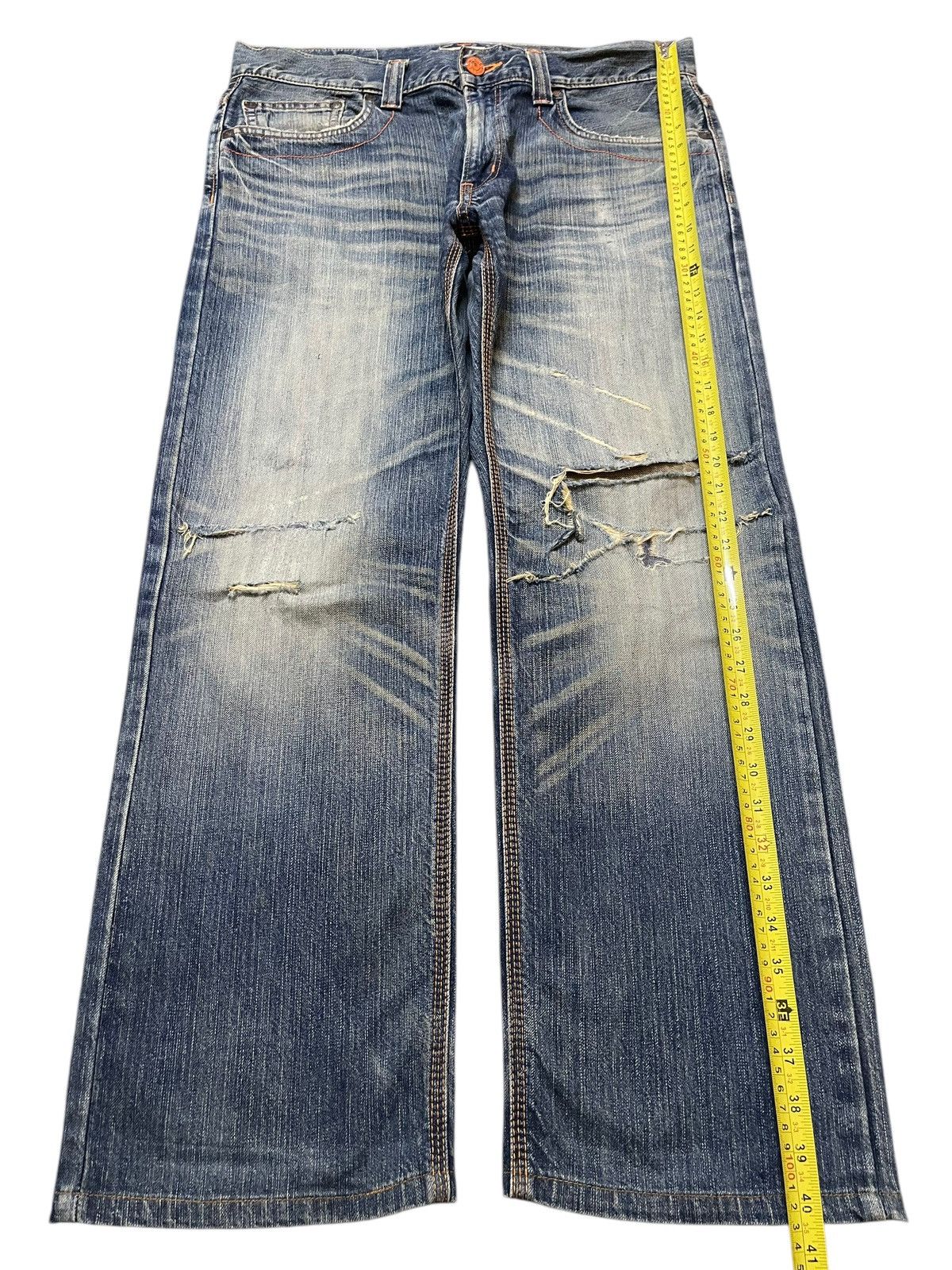 Edwin Vintage Edwin Faded Wash Style Distressed Baggy Jeans Size US 36 / EU 52 - 13 Thumbnail