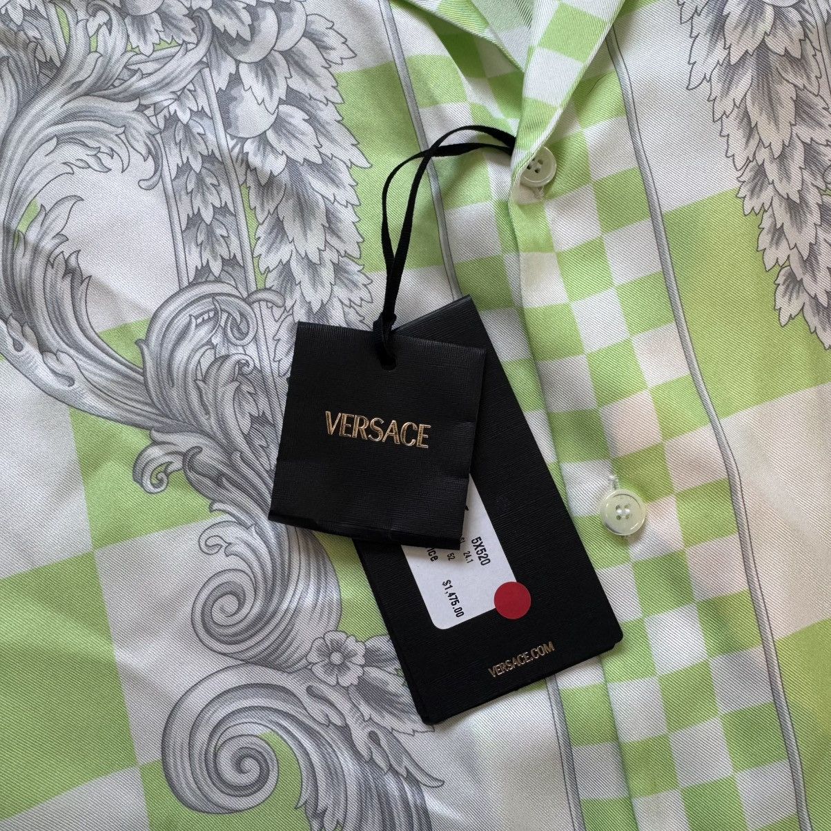 Versace Versace Informal Contrasto Medusa Print Silk Shirt Yellow Size US L / EU 52-54 / 3 - 3 Thumbnail