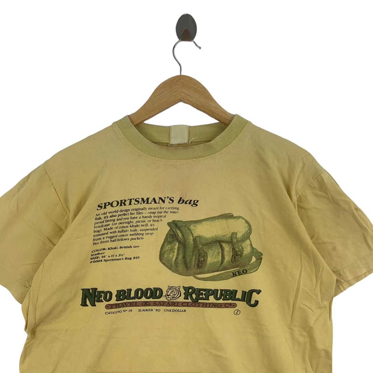 Vintage Vintage 1990 NEO BLOOD REPUBLIC Sportsman Tee Shirt Top Size US M / EU 48-50 / 2 - 2 Thumbnail