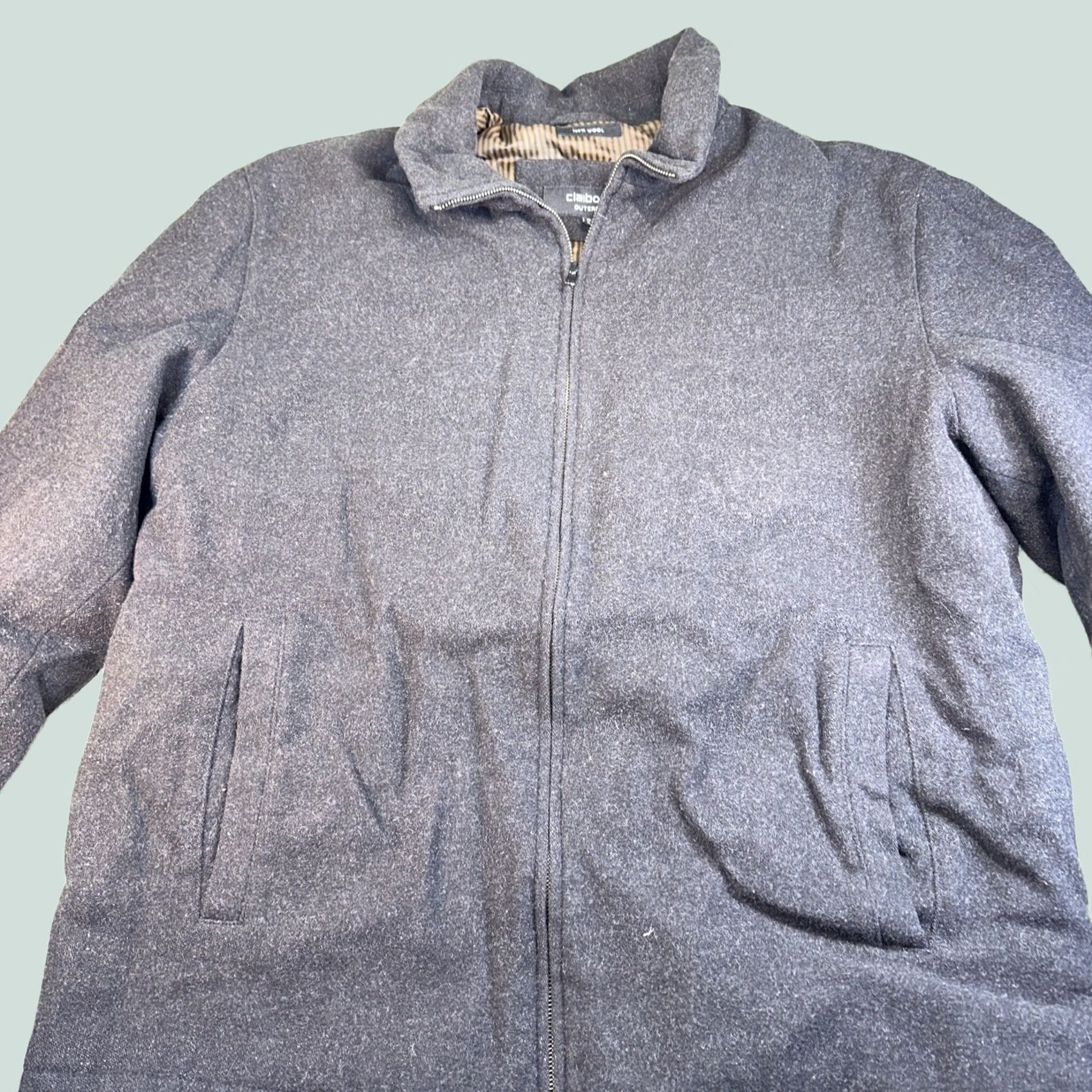 Liz Claiborne VINTAGE Liz Claiborne Coat Wool Parka grey XL Men Size US XL / EU 56 / 4 - 1 Thumbnail