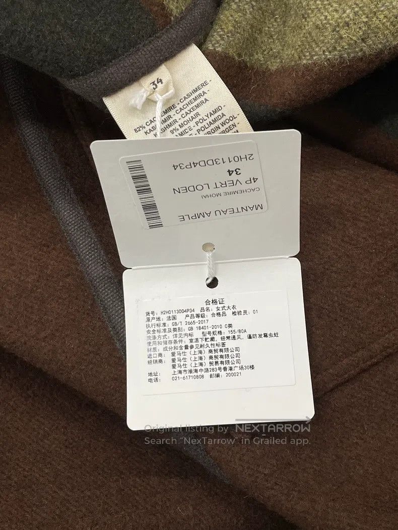 Other Hermes Color Blocked Cashmere Mohair Overcoat Size XXS / US 00 / IT 34 - 7 Thumbnail