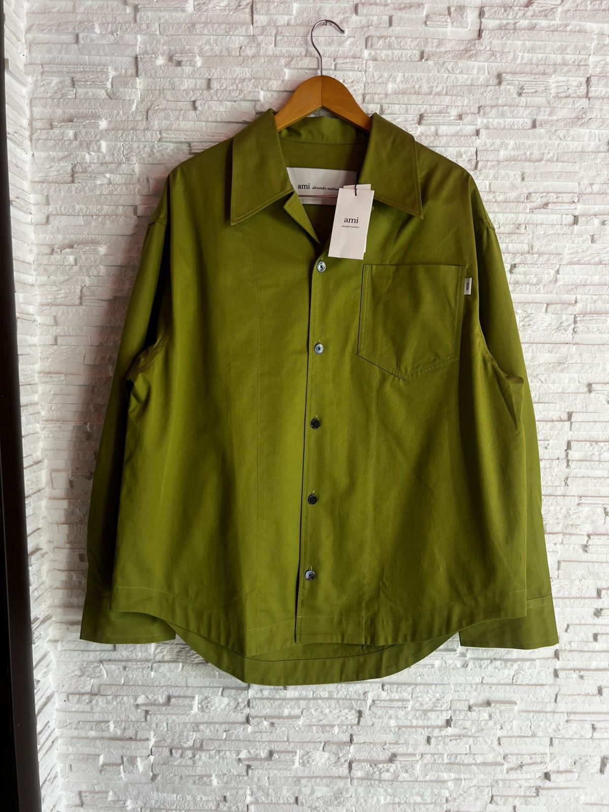 AMI Ami Paris Taupe Cotton Unisex Long Sleeve Shirt – Size M Size US M / EU 48-50 / 2 - 4 Thumbnail