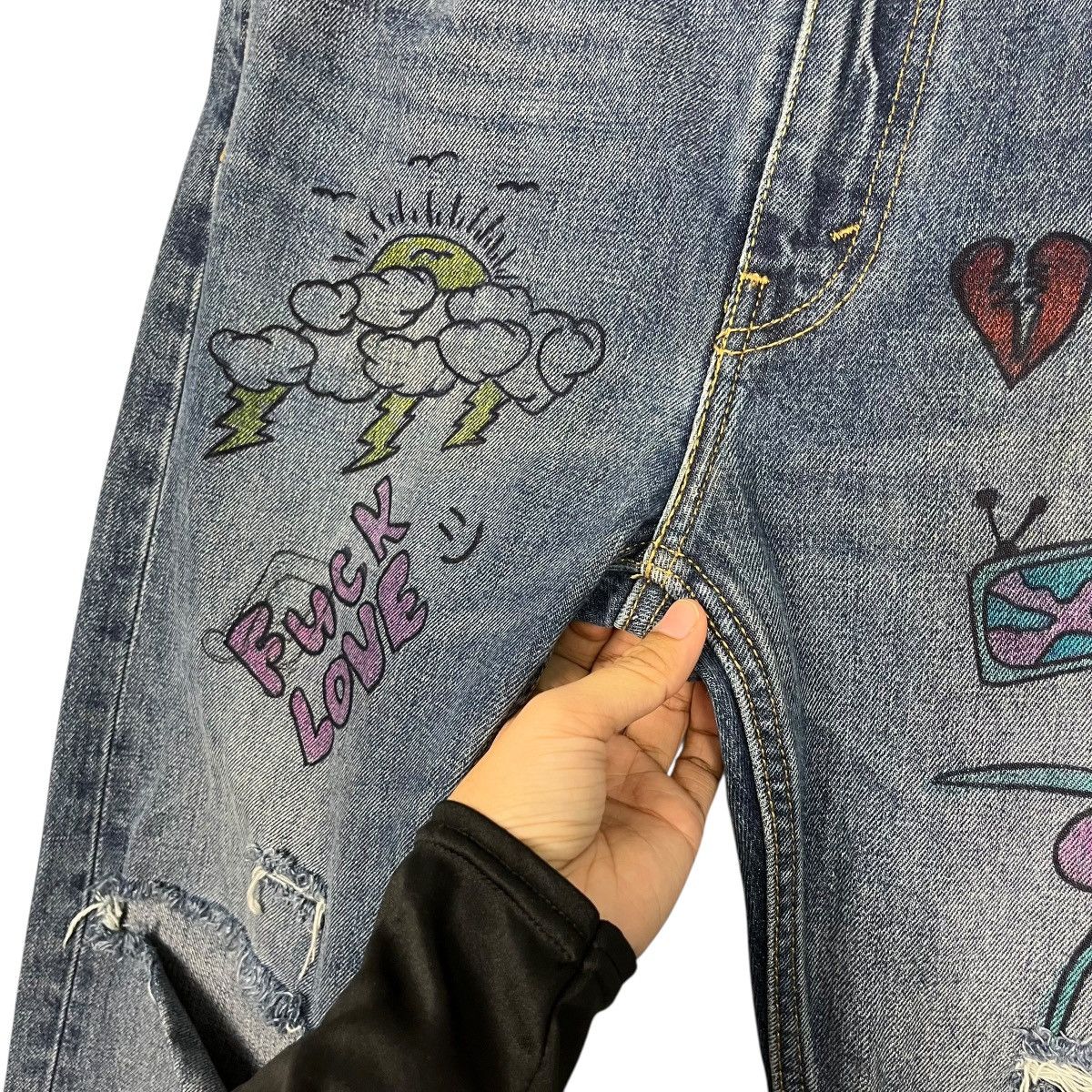 Levi's Vintage Levis 510 Custom Art distressed Denim Jeans Size US 34 / EU 50 - 14 Thumbnail