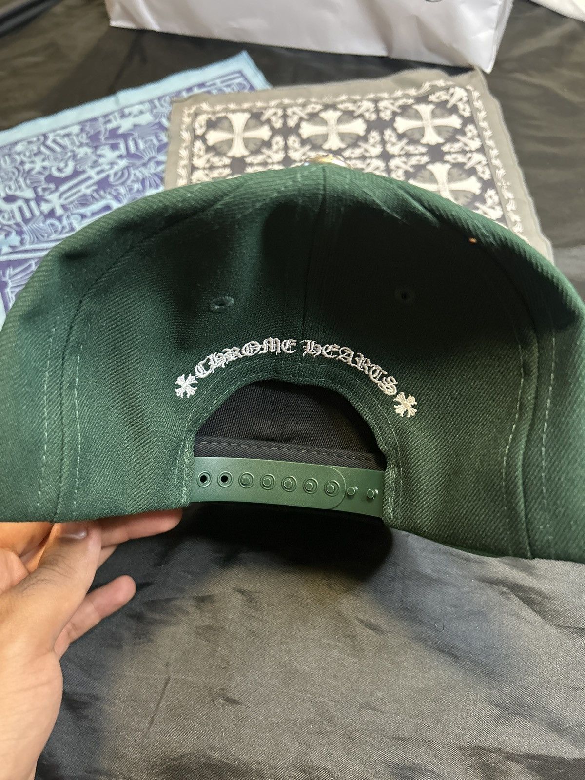 Chrome Hearts Chrome Hearts Green 6 Panel BaseBall Hat Size ONE SIZE - 3 Thumbnail