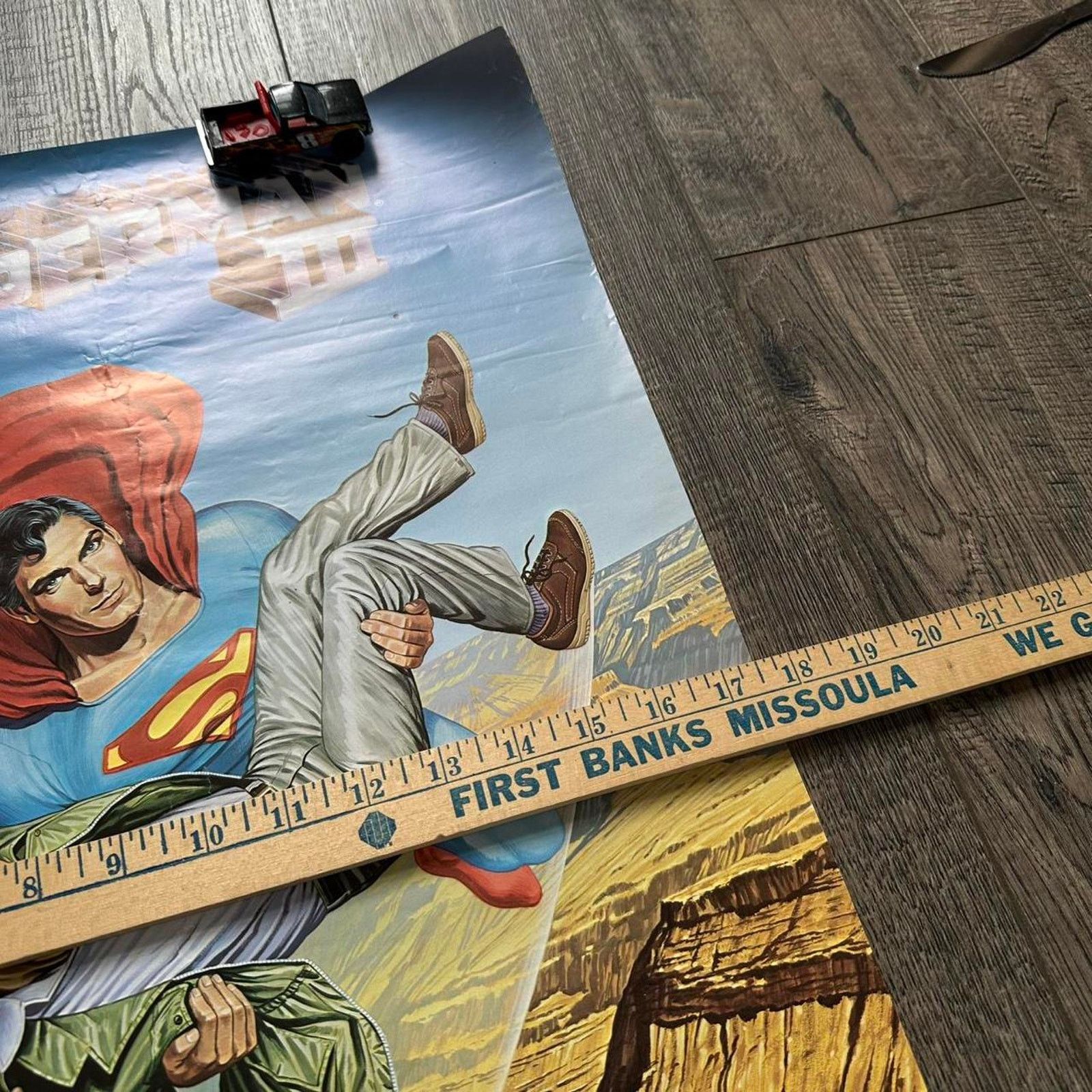 DC Comics × Vintage Vintage 80s Superman 3 III Dc Comics Official Movie Poster Size ONE SIZE - 6 Thumbnail