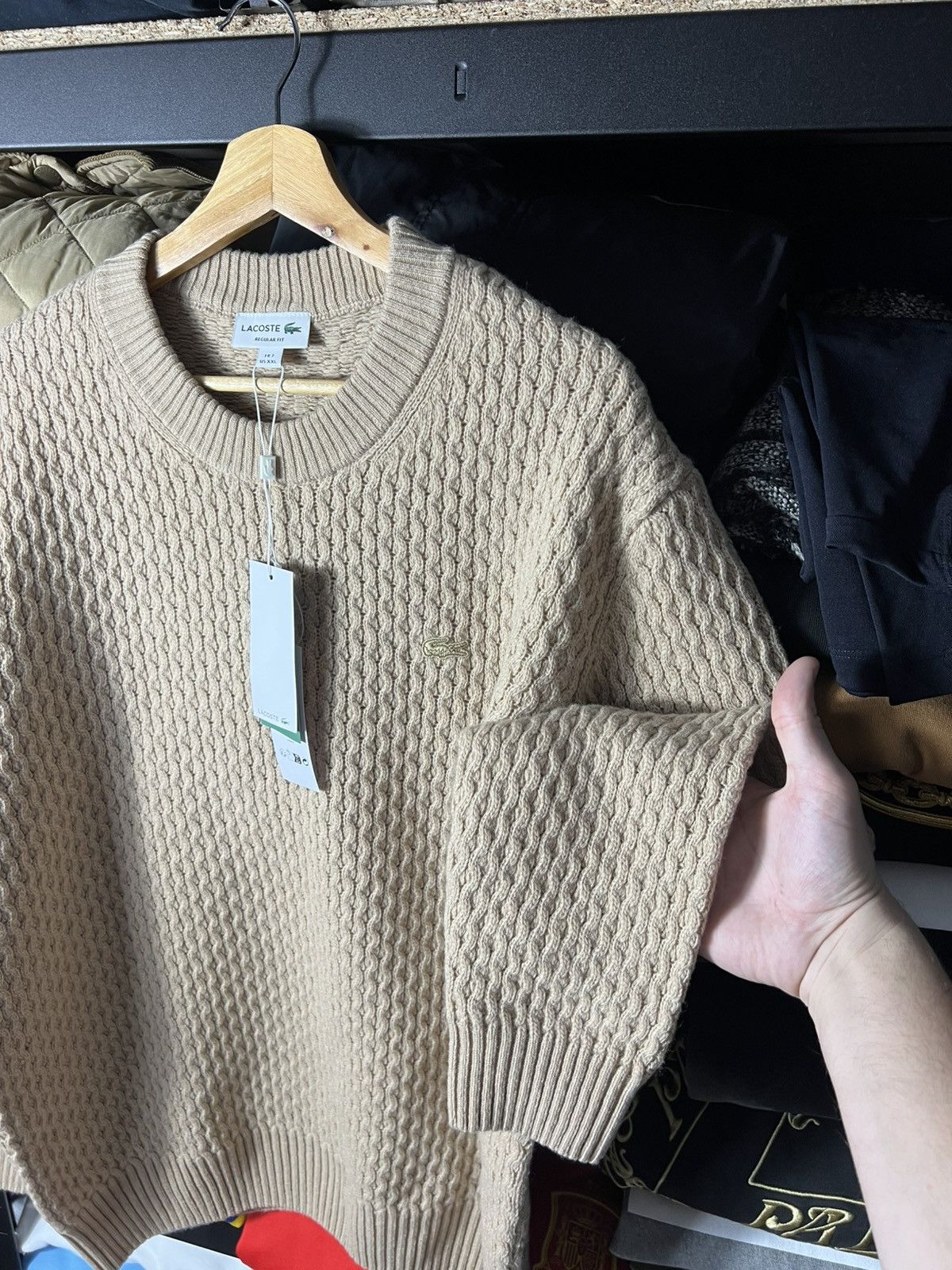 Lacoste 🔥 Lacoste Cable Knit Wool Sweater — FR 7 / XXL Size US XXL / EU 58 / 5 - 10 Thumbnail