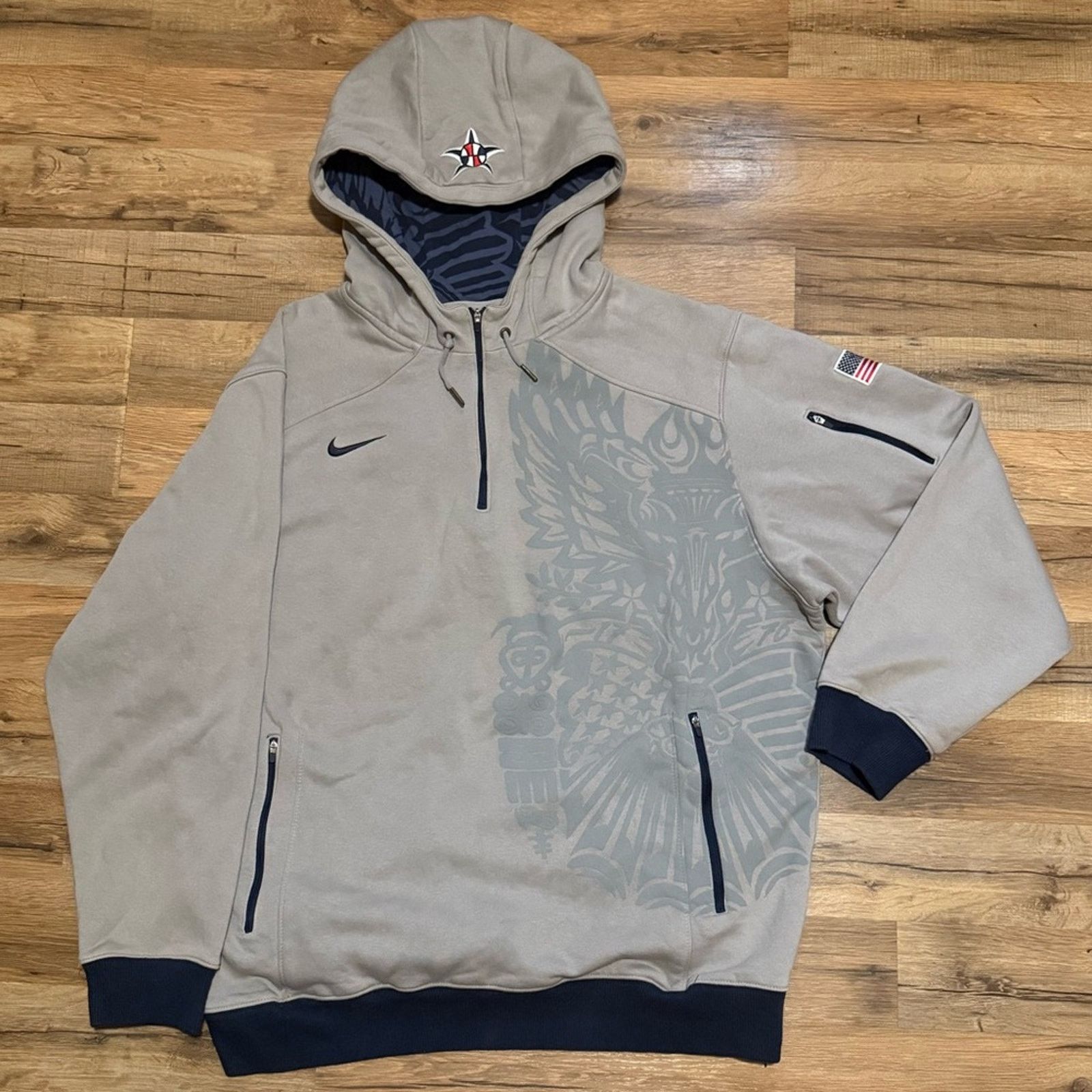 Nike Y2K Nike Team USA Basketball Olympic Quarter Zip Hoodie Size US XL / EU 56 / 4 - 1 Thumbnail