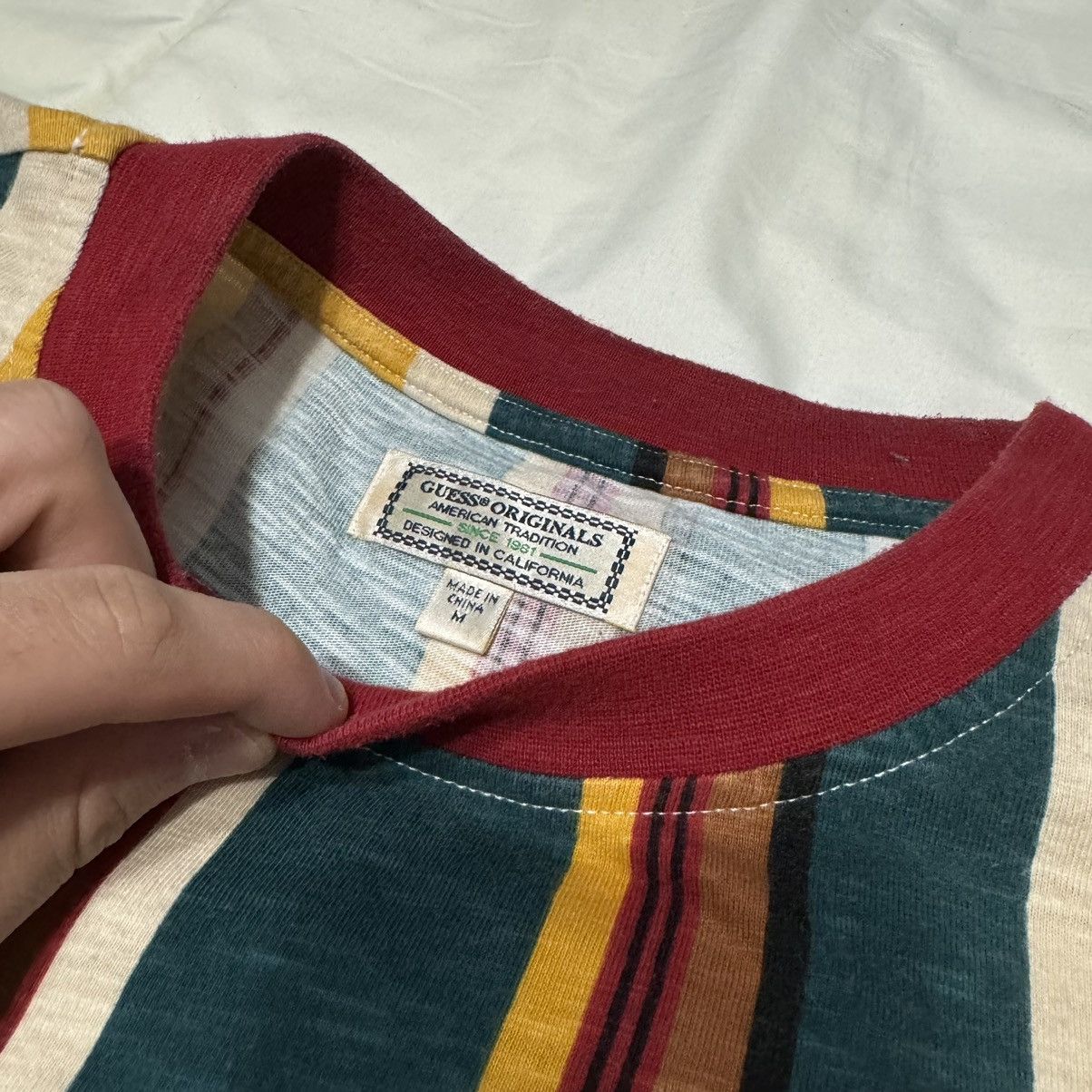 Guess × Urban Outfitters Guess Striped Long Sleeve Tee Shirt Size US M / EU 48-50 / 2 - 8 Thumbnail