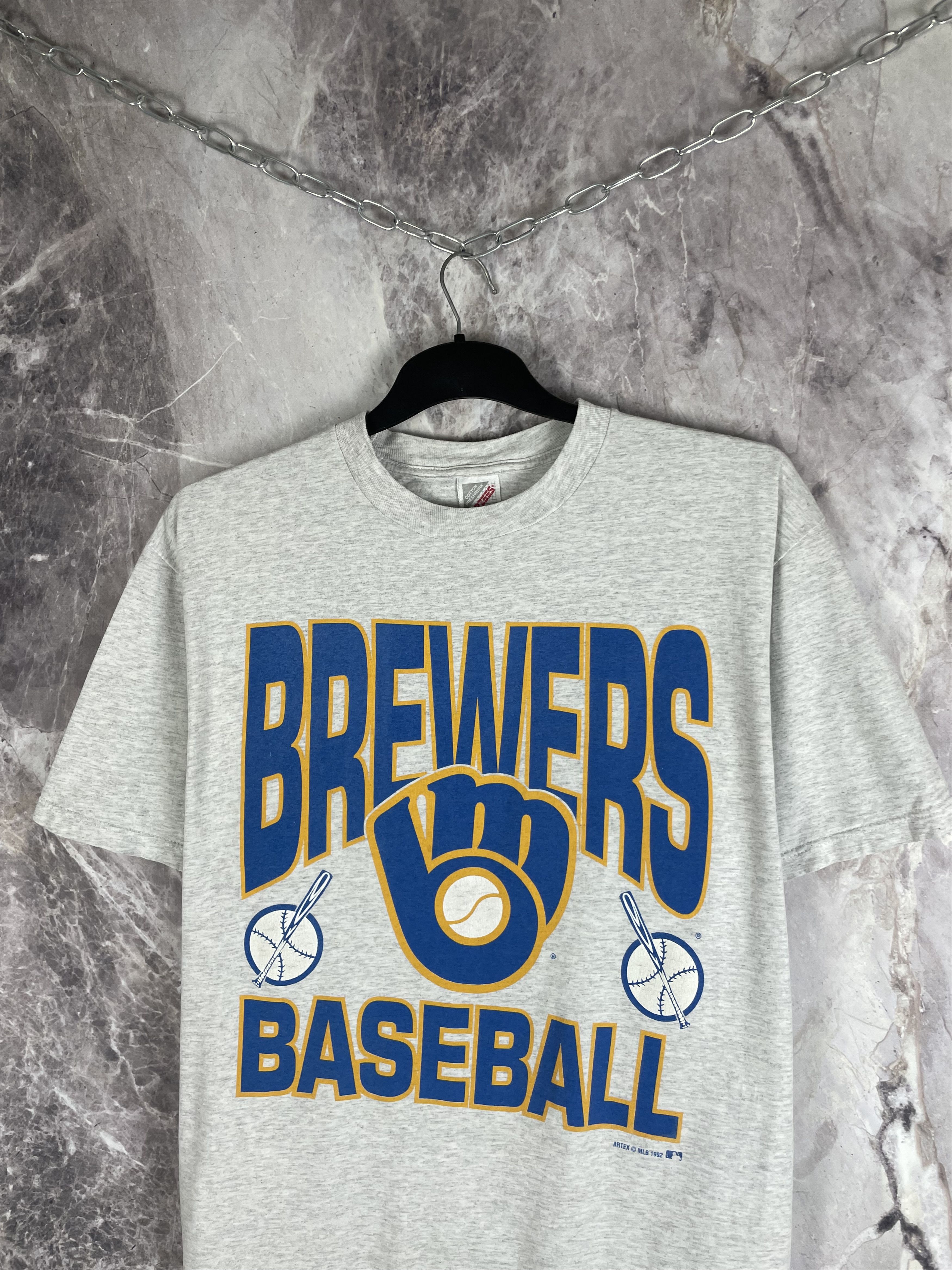 MLB VINTAGE 90s MILWAUKEE BREWERS BASEBALL TEE Size US XL / EU 56 / 4 - 3 Thumbnail